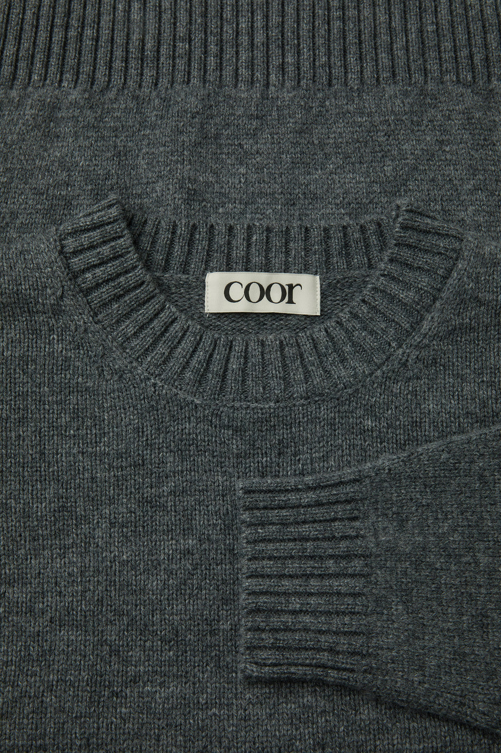 Coor - Wool Cropped Crewneck Sweater (Melange Gray) product image 5 | TRAB K-Fashion Australia