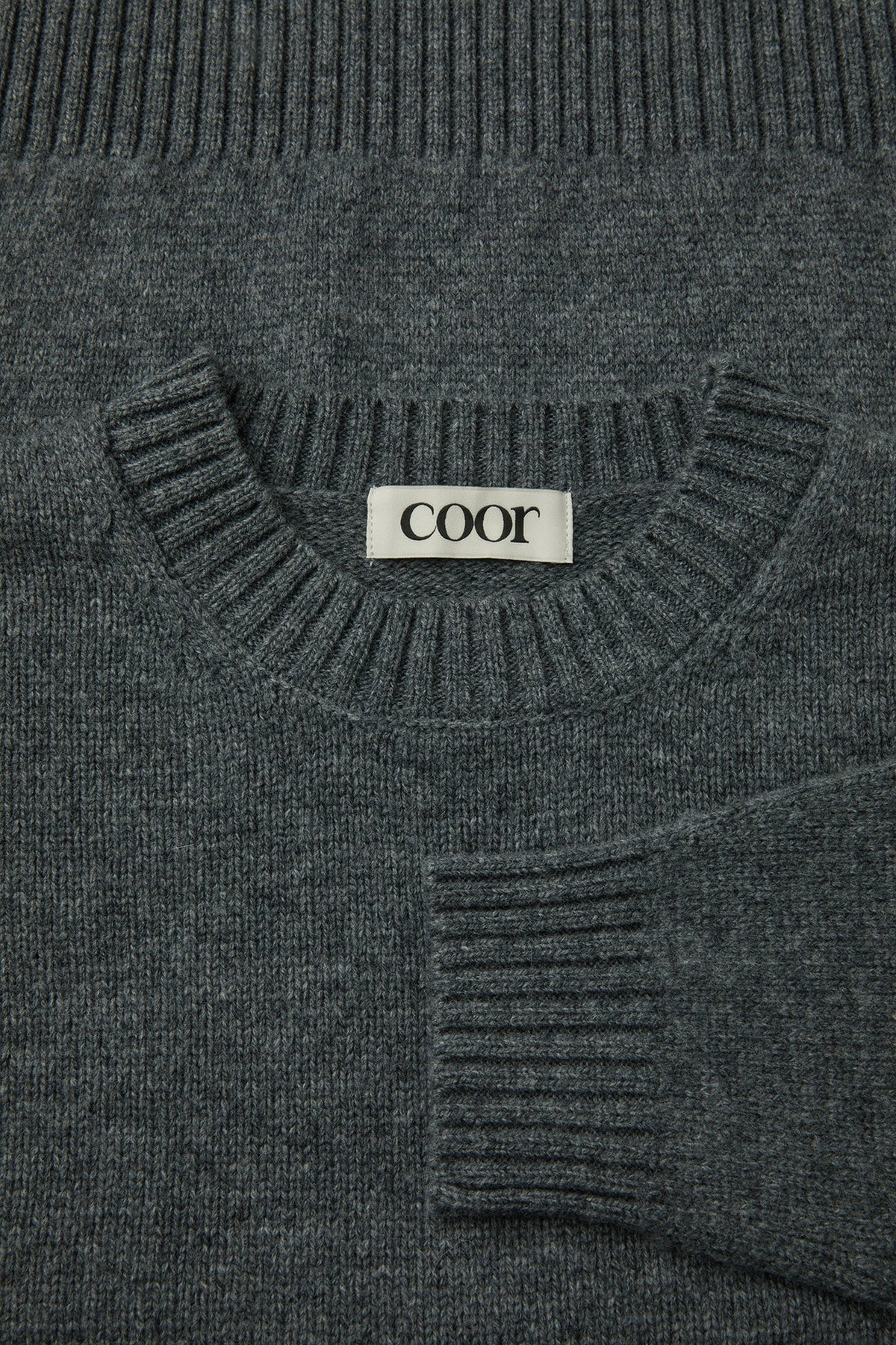 Coor - Wool Cropped Crewneck Sweater (Melange Gray) product image 5 | TRAB K-Fashion Australia