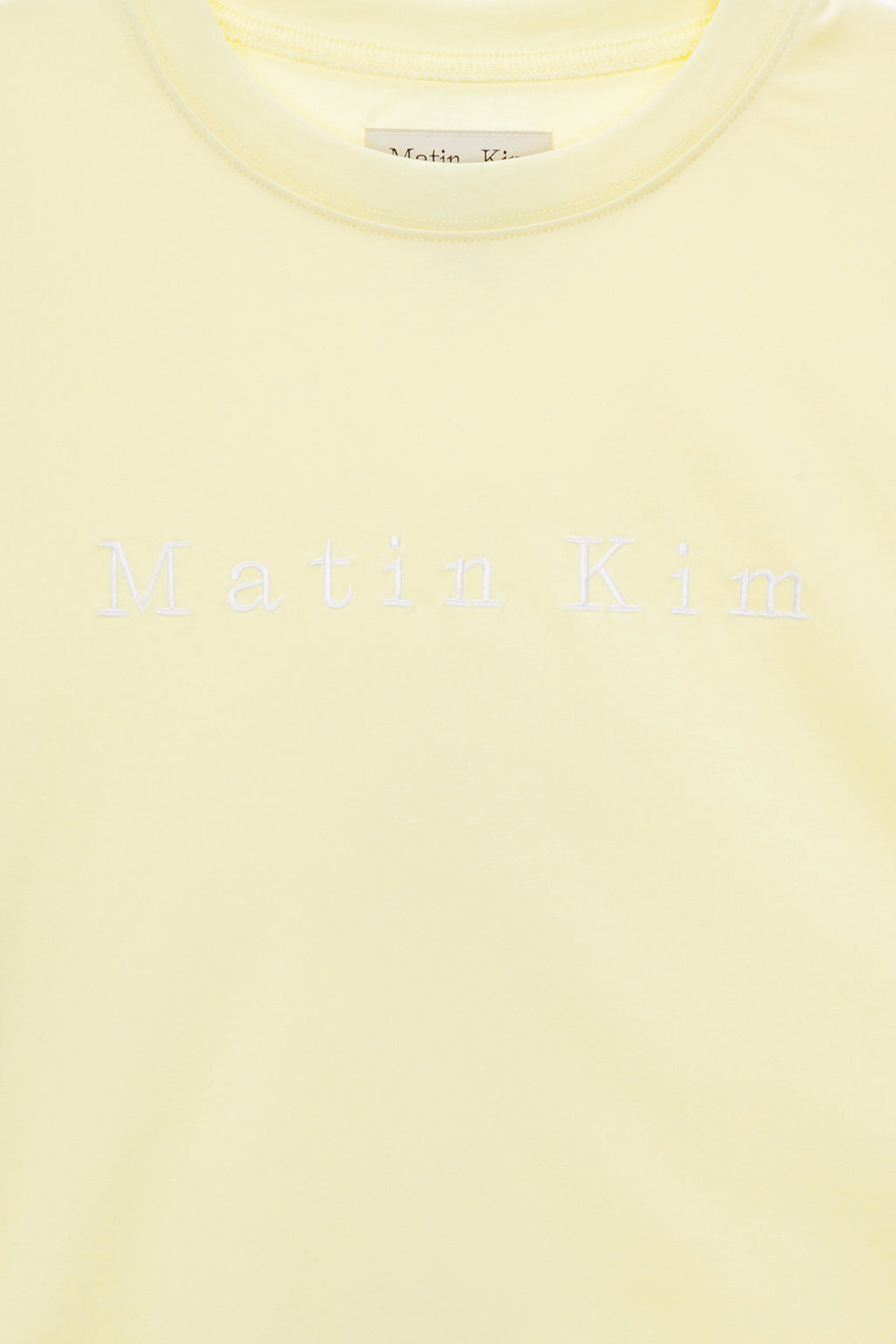 Matin Kim - Matin Embroidery Logo Crop Top (Light Yellow) product image 4 | TRAB K-Fashion Australia
