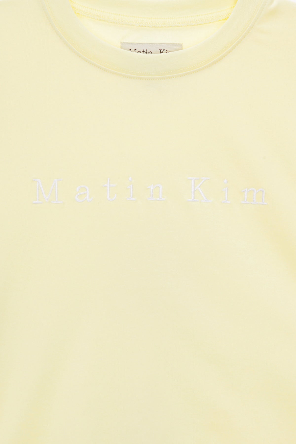 Matin Kim - Matin Embroidery Logo Crop Top (Light Yellow) product image 4 | TRAB K-Fashion Australia