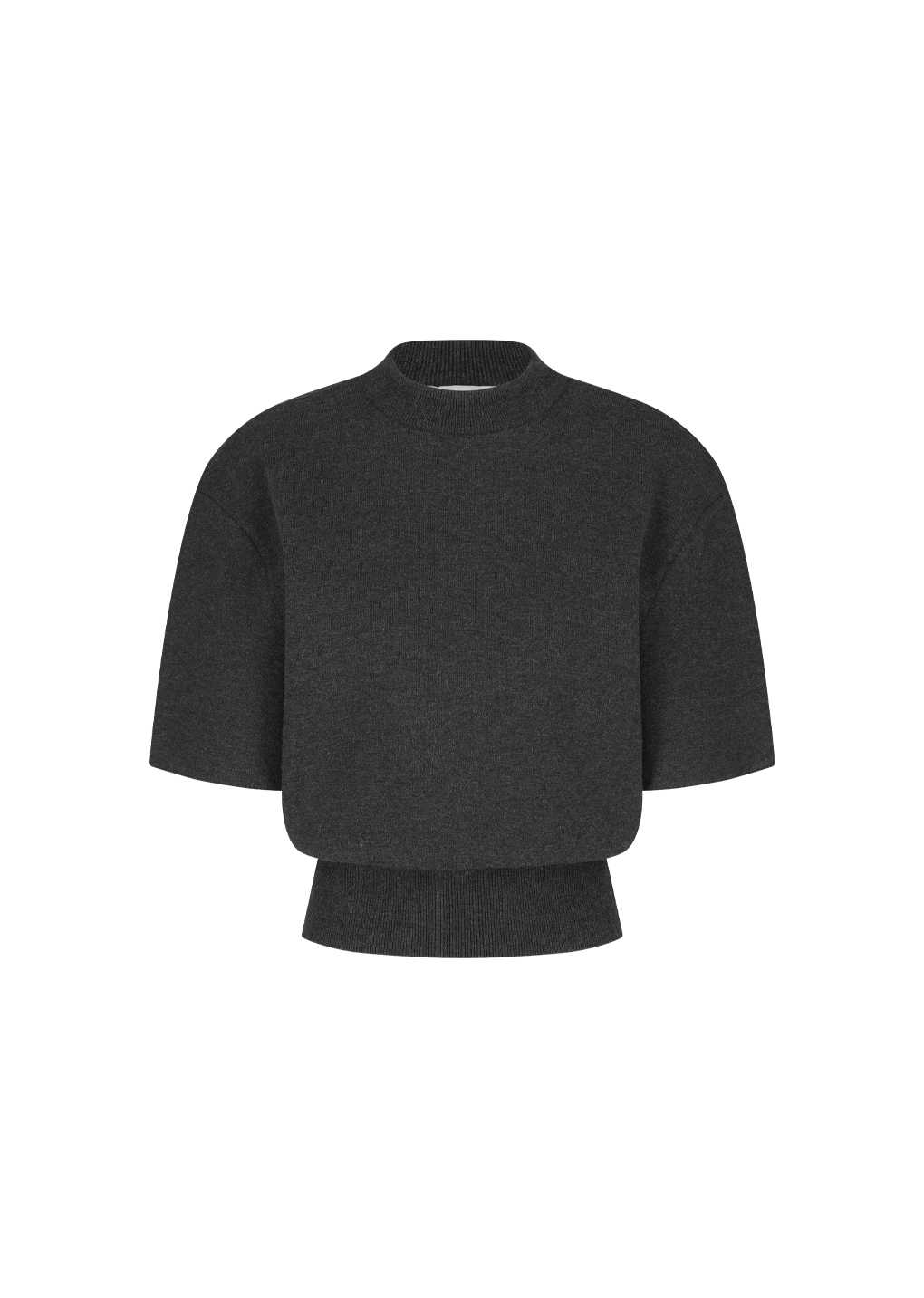 Amomento - Rounded half knit top (Charcoal) product image 8 | TRAB K-Fashion Australia