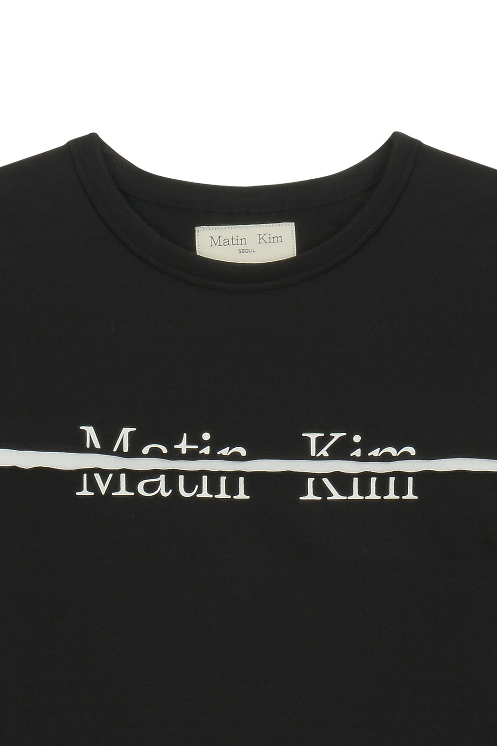 Matin Kim - Logo Cutted Crop Top (Black) product image 3 | TRAB K-Fashion Australia