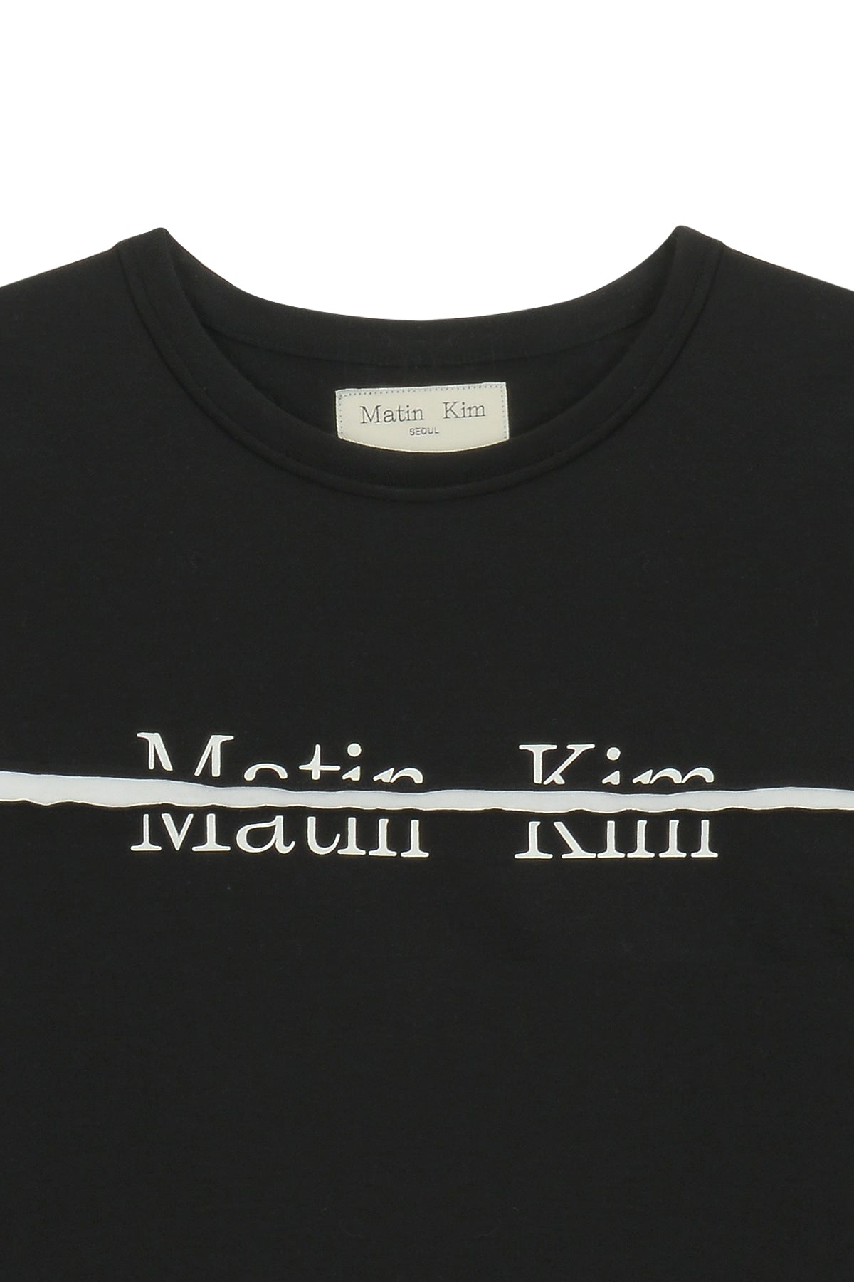 Matin Kim - Logo Cutted Crop Top (Black) product image 3 | TRAB K-Fashion Australia