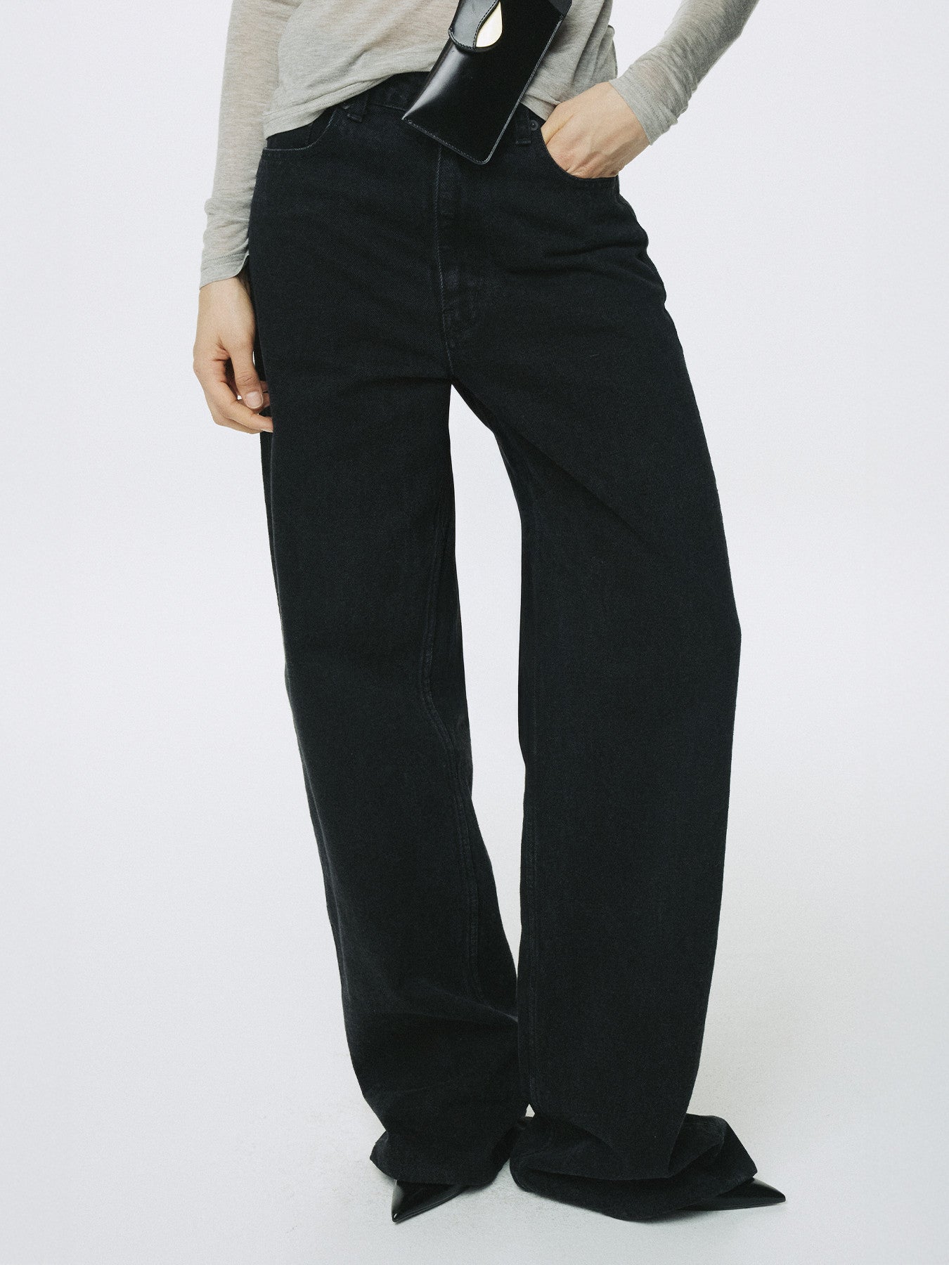 Tonywack - Zipped Wide Leg Denim (Black) product image 3 | TRAB K-Fashion Australia
