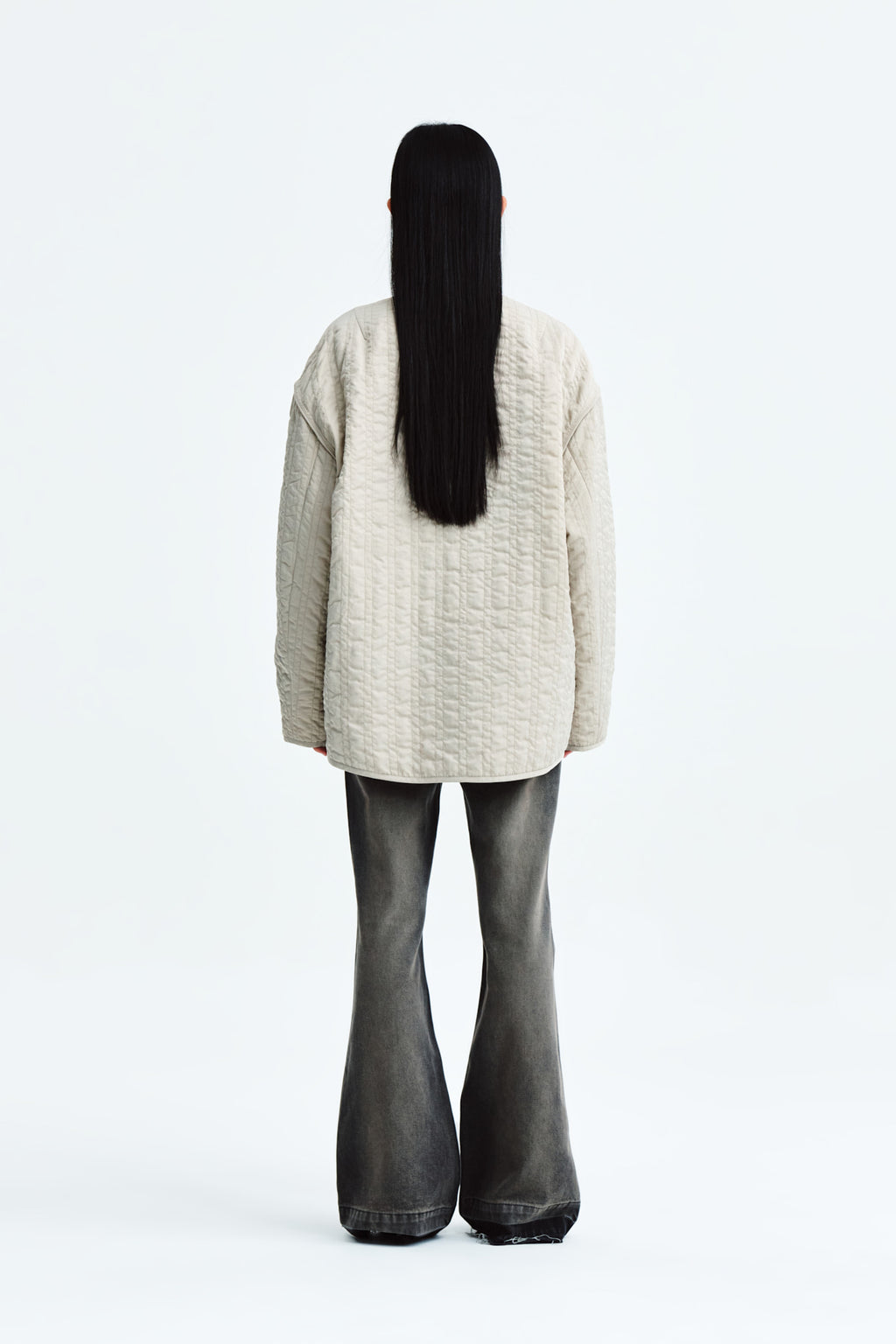 Matin Kim - Warm Up Quilting Jumper (Light Beige) product image 8 | TRAB K-Fashion Australia