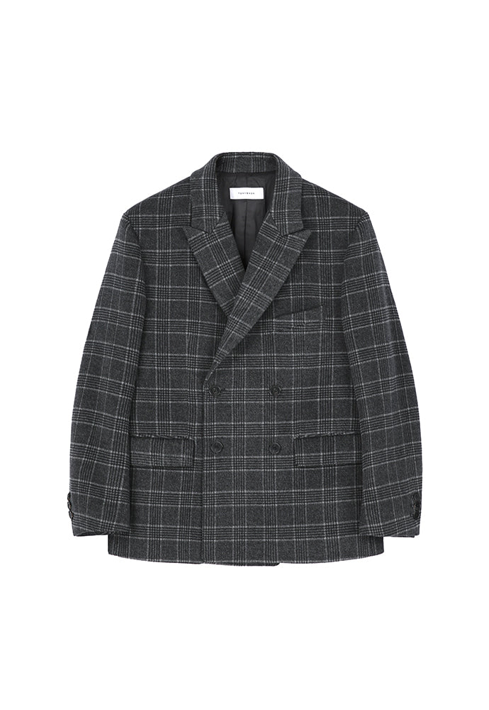 Tonywack - Rave Double Blazer (Grey Check (Australia Wool Winter Fabric)) product image 6 | TRAB K-Fashion Australia