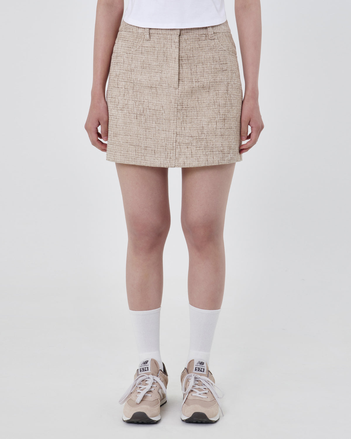 Brownyard - Tweed Mini Skirt (Beige) product image 3 | TRAB K-Fashion Australia