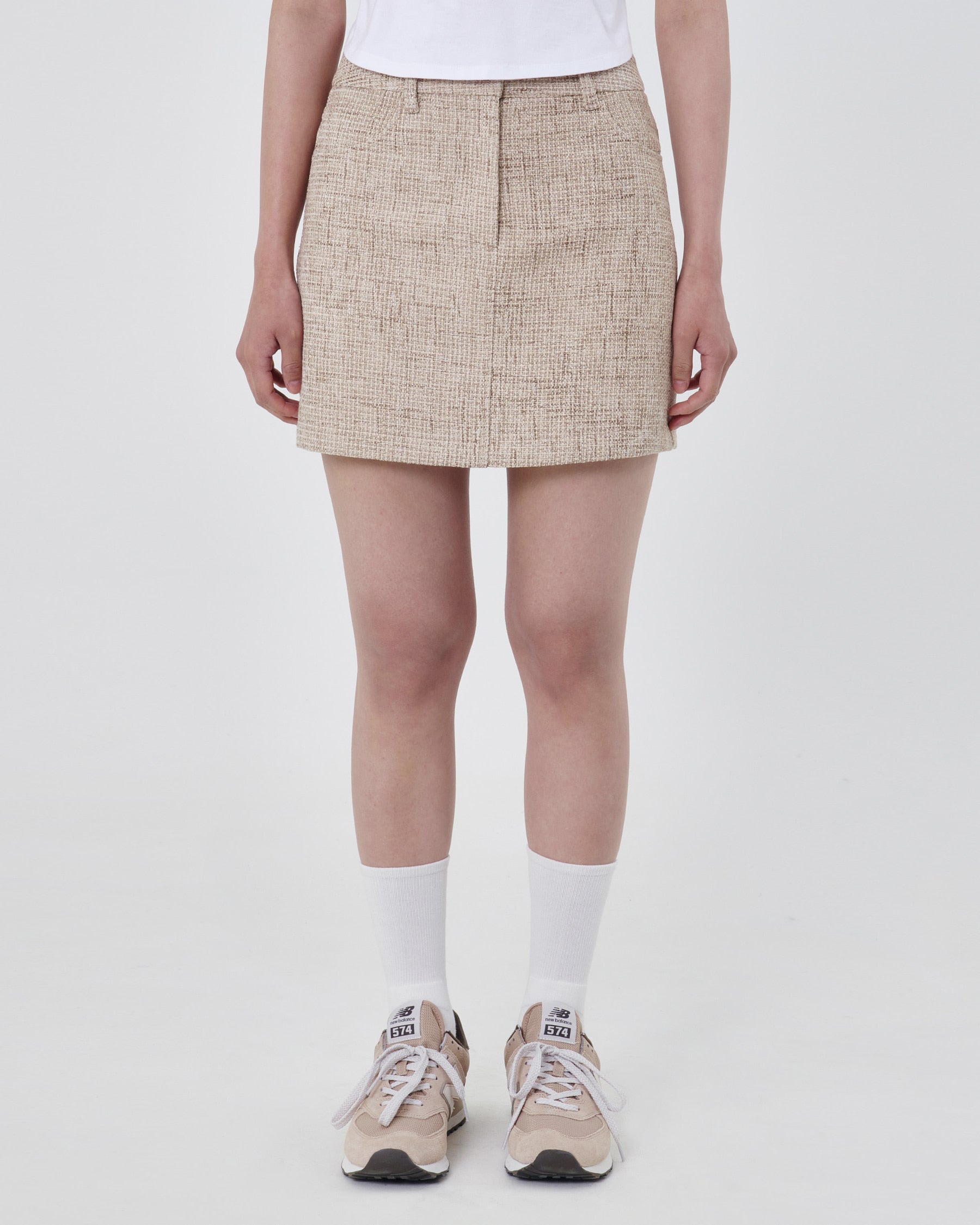 Brownyard - Tweed Mini Skirt (Beige) product image 3 | TRAB K-Fashion Australia