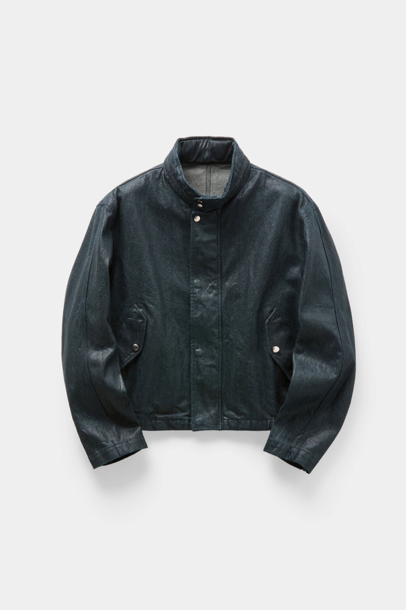 Coor - Coated Denim Stand Neck Jumper (Teel Blue) product image 1 | TRAB K-Fashion Australia