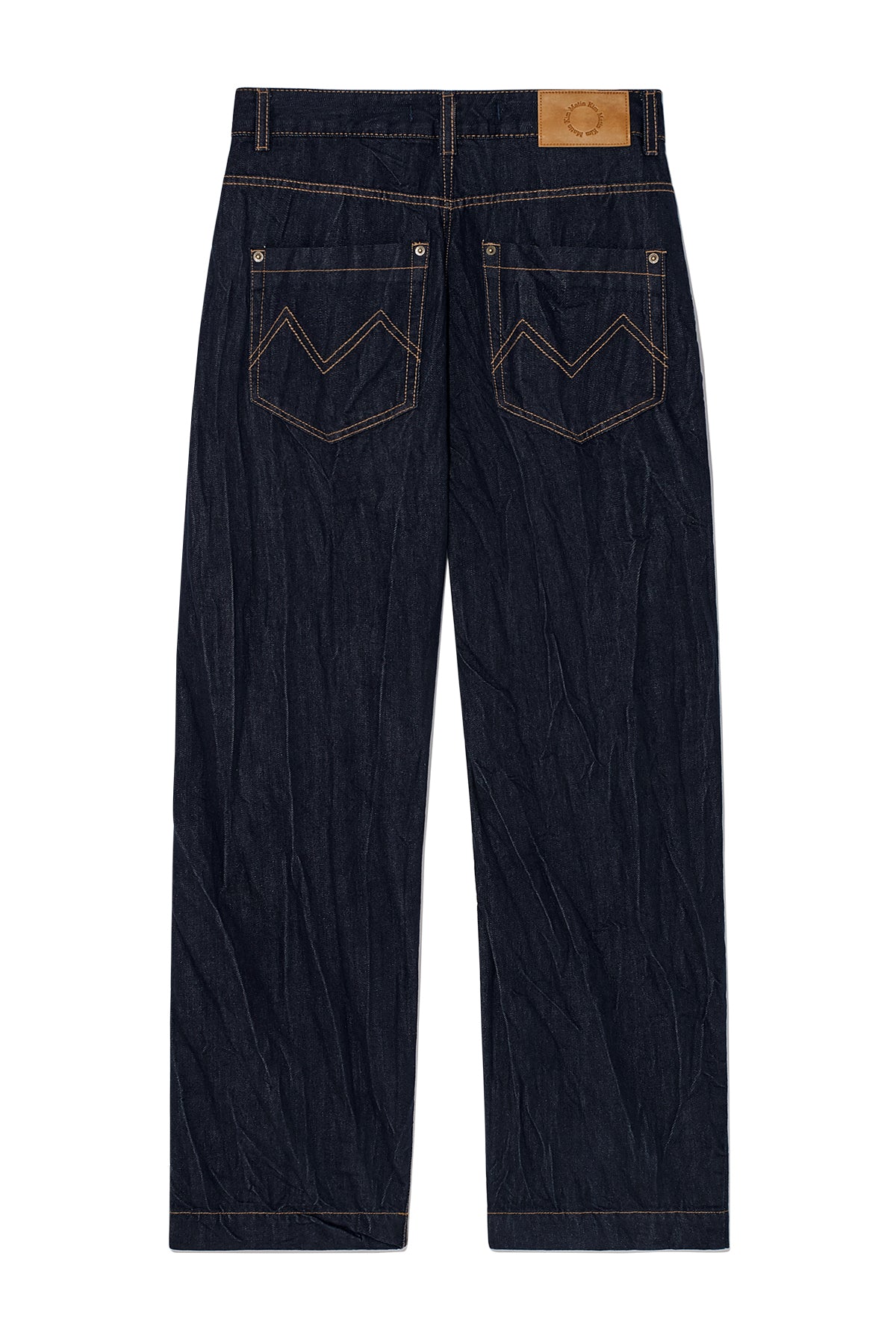 Matin Kim - Stitch Point Crinkle Denim Pants (Dark Navy) product image 2 | TRAB K-Fashion Australia