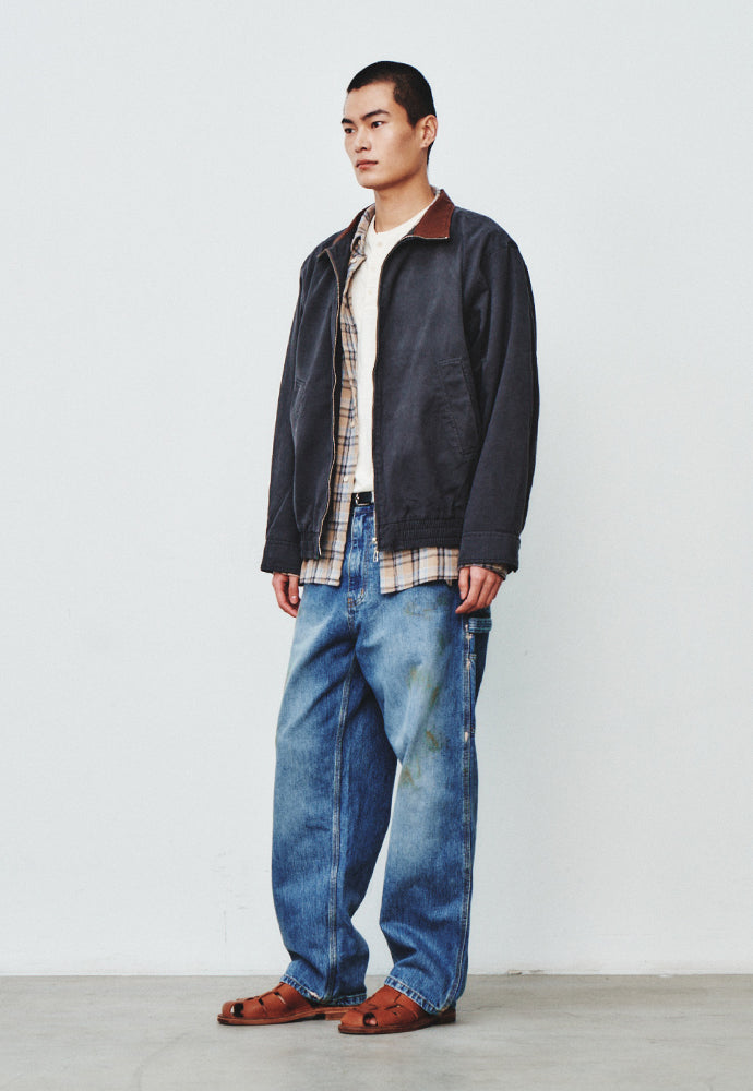 Art if acts - Washed Leather Collar Jacket (Charcoal) product image 2 | TRAB K-Fashion Australia