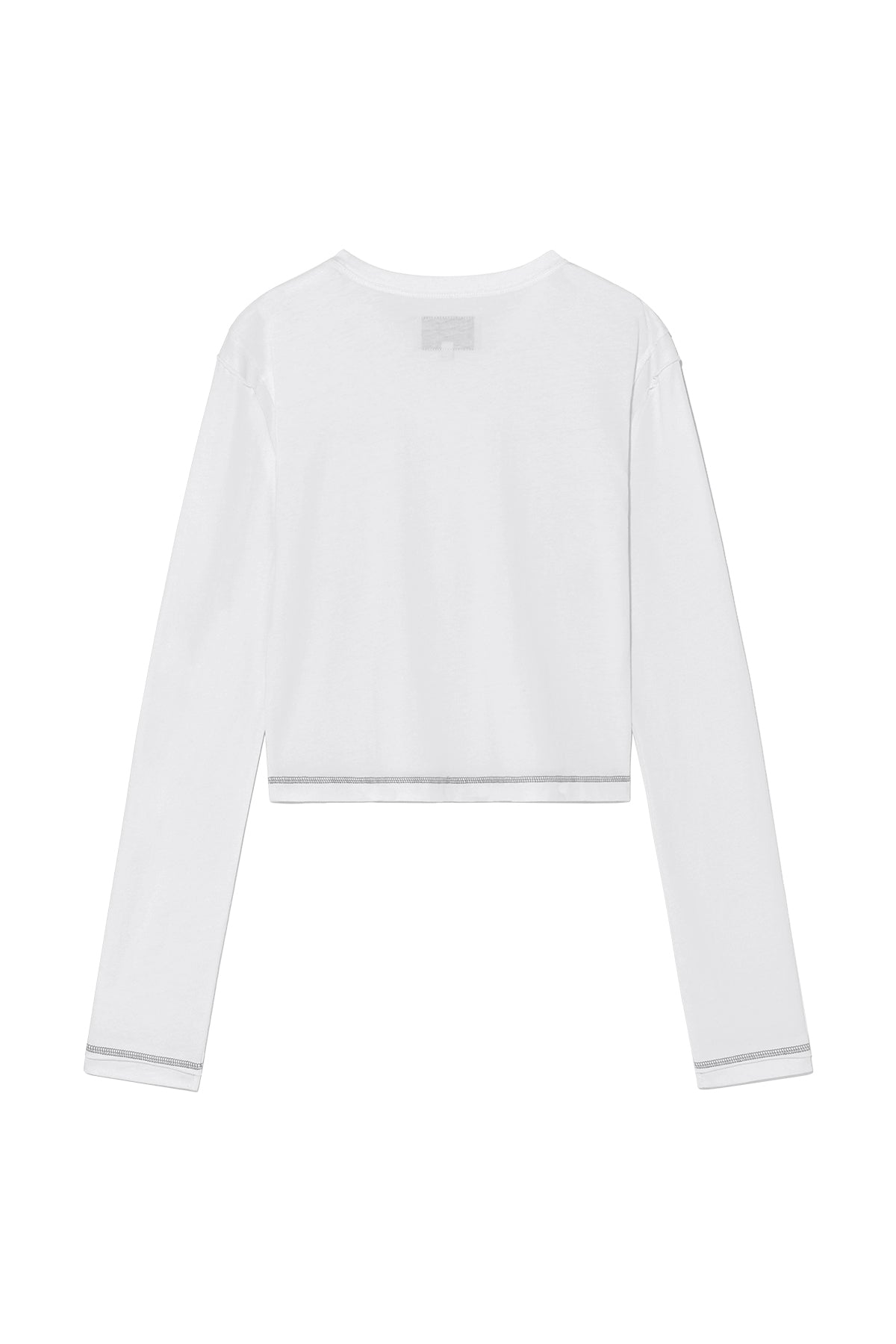 Matin Kim - Cut Line Detail Long Sleeve Logo Top (White) product image 2 | TRAB K-Fashion Australia