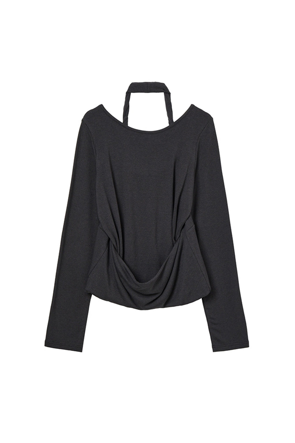 Deinet - Layered Halter Neck Long Sleeve (Charcoal) product image 9 | TRAB K-Fashion Australia