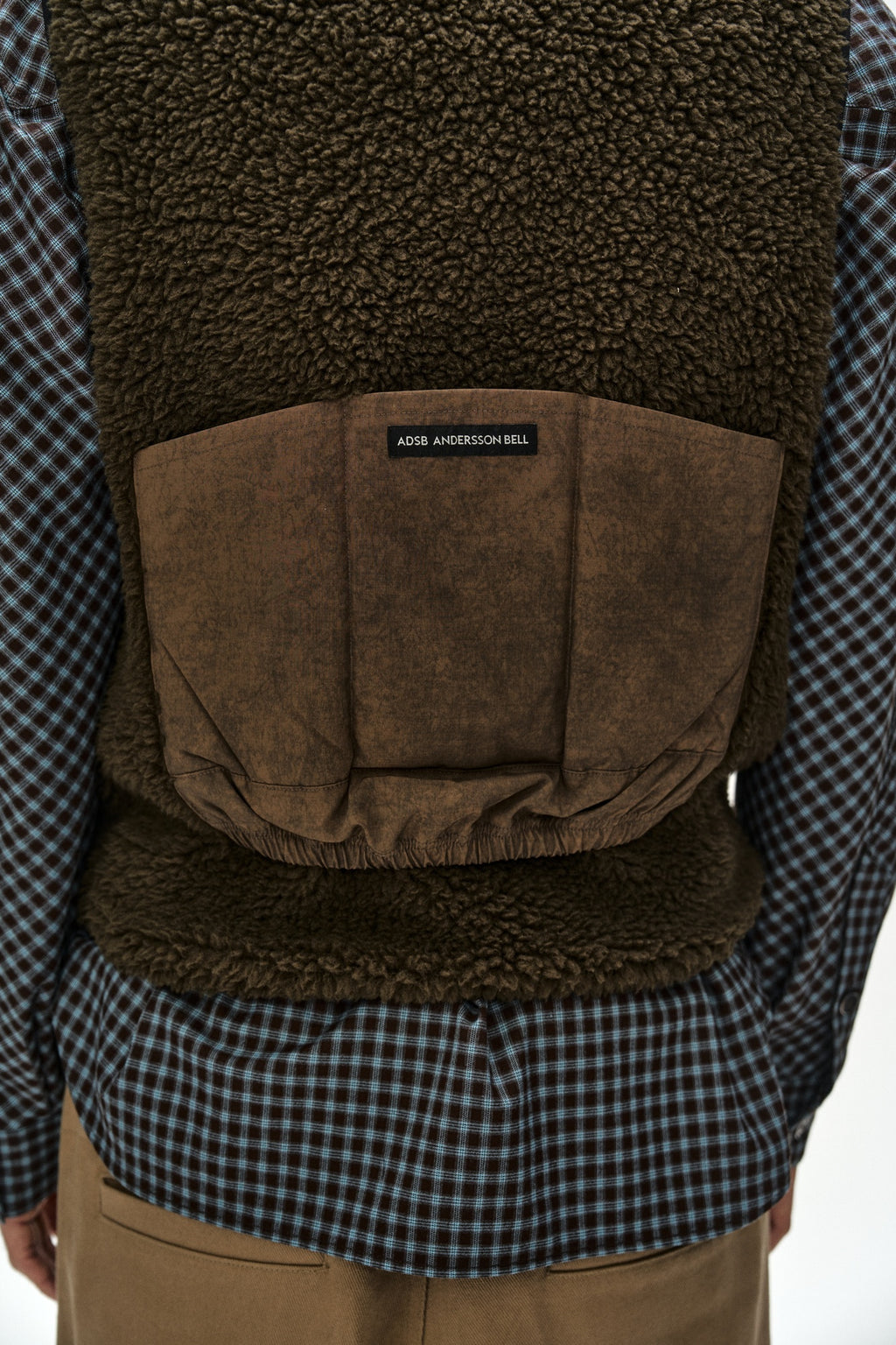 Andersson Bell - Sorano Patchwork Fleece Vest (Taupe) product image 8 | TRAB K-Fashion Australia