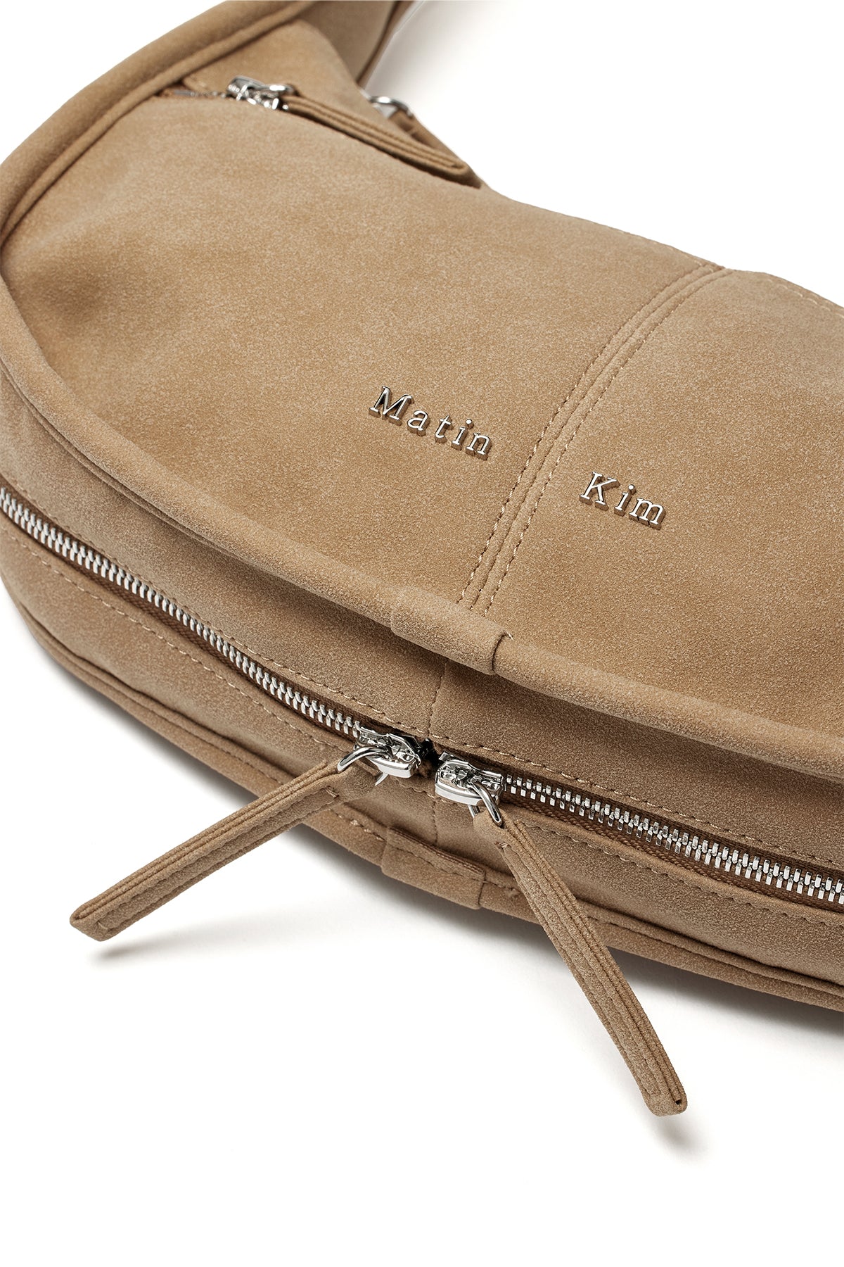 Matin Kim - Zip Around Suede Shoulder Bag (Beige) product image 3 | TRAB K-Fashion Australia