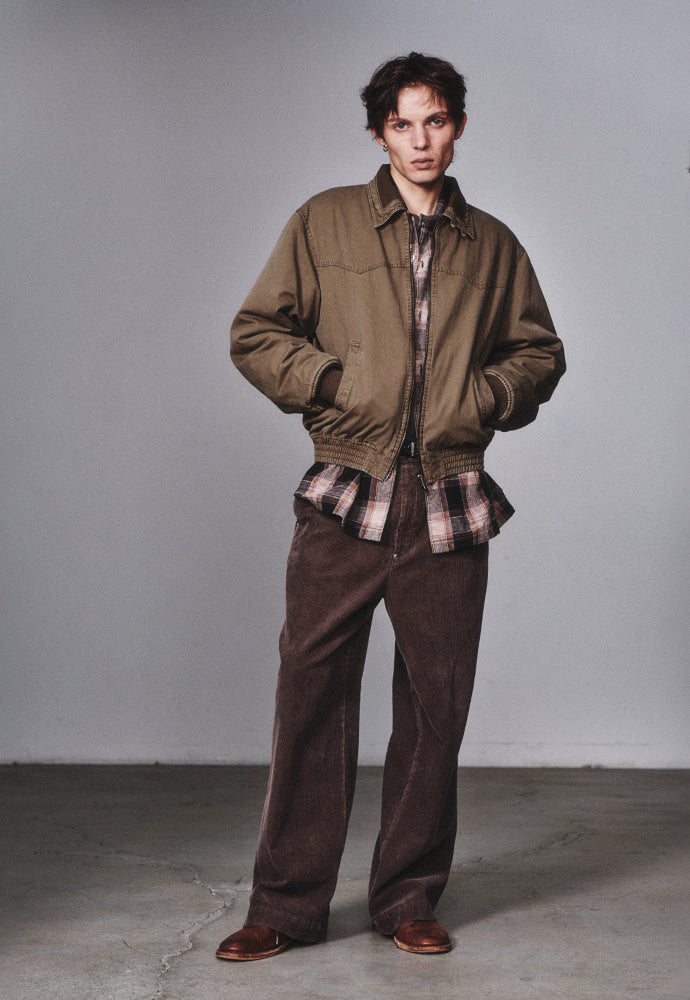 Art if acts - Sherpa Western Bomber Jacket (Moss Grey) product image 5 | TRAB K-Fashion Australia