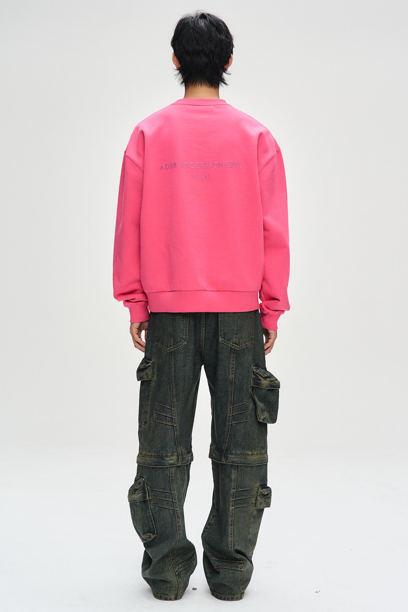 Andersson Bell - Unisex Stool Patch Logo Sweatshirts (Pink) product image 2 | TRAB K-Fashion Australia