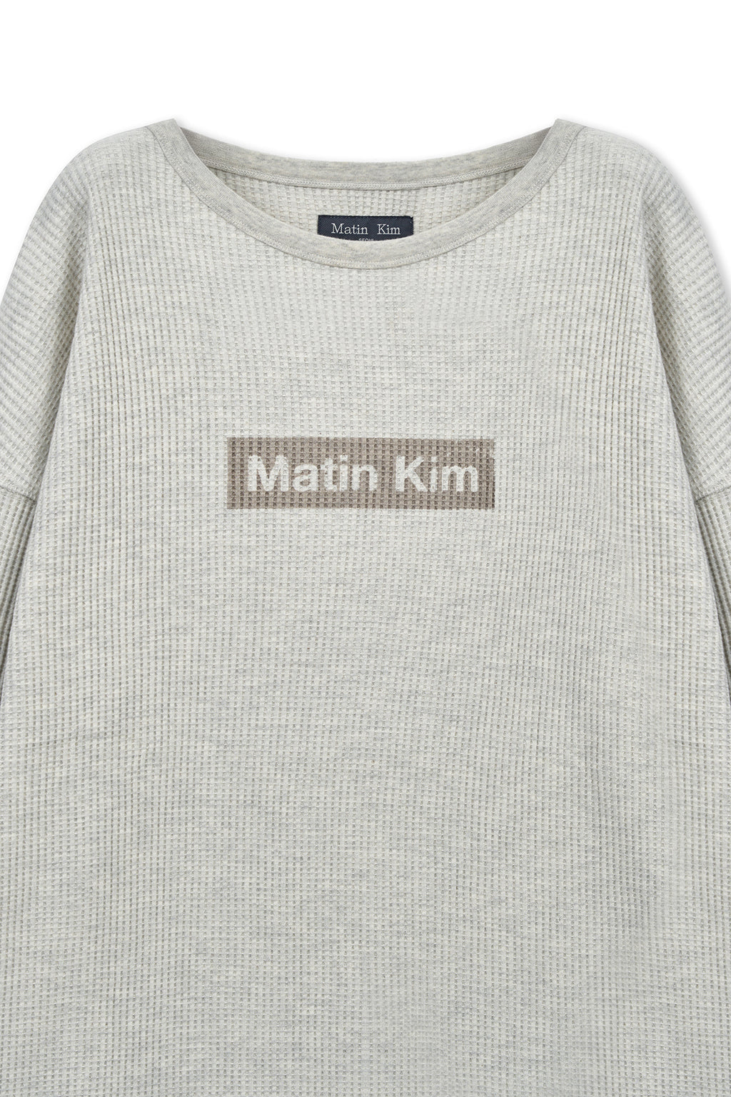 Matin Kim - Sleeve Logo Waffle Top (Ivory) product image 3 | TRAB K-Fashion Australia