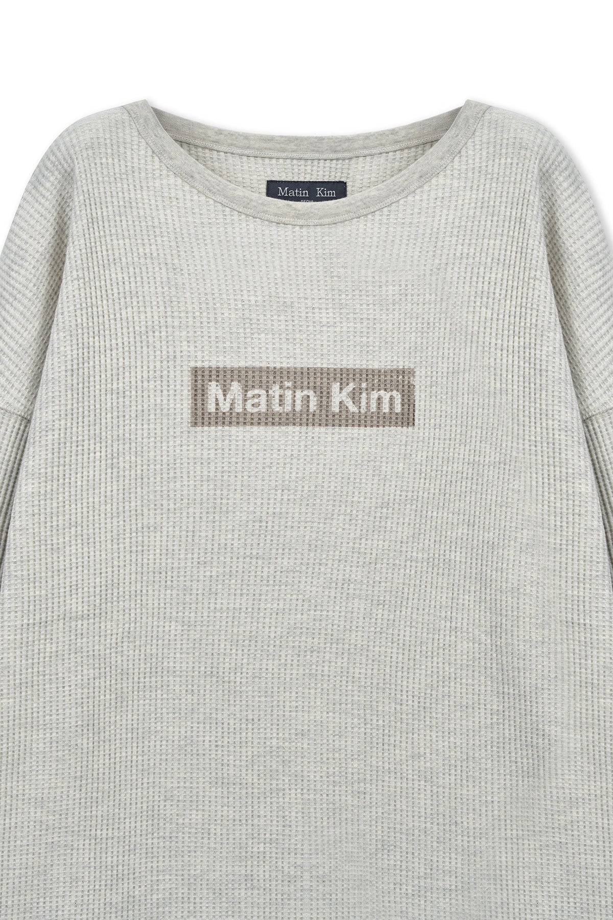 Matin Kim - Sleeve Logo Waffle Top (Ivory) product image 3 | TRAB K-Fashion Australia