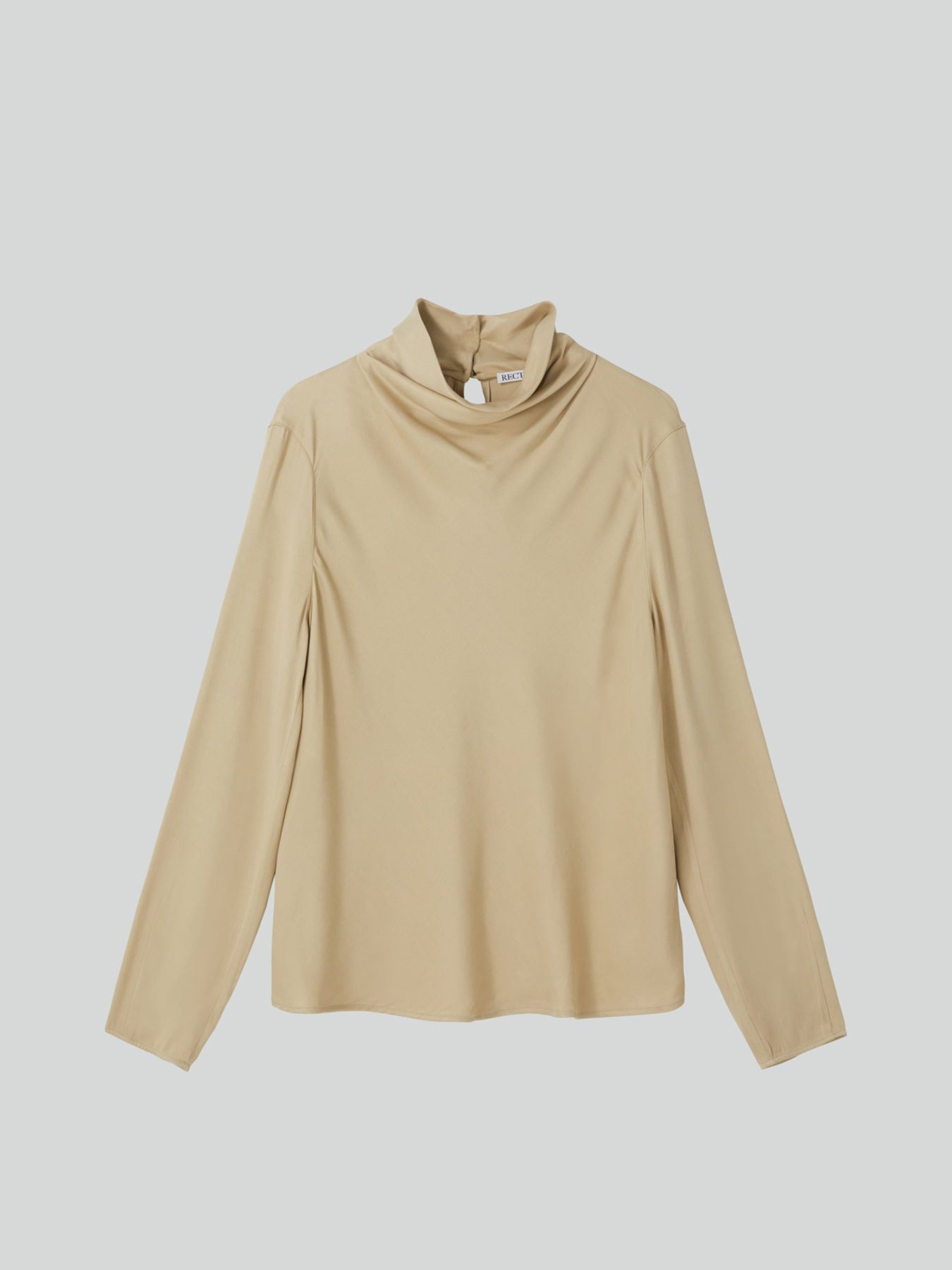 Recto - Cowl Neck Satin Blouse (Light Beige) product image 12 | TRAB K-Fashion Australia