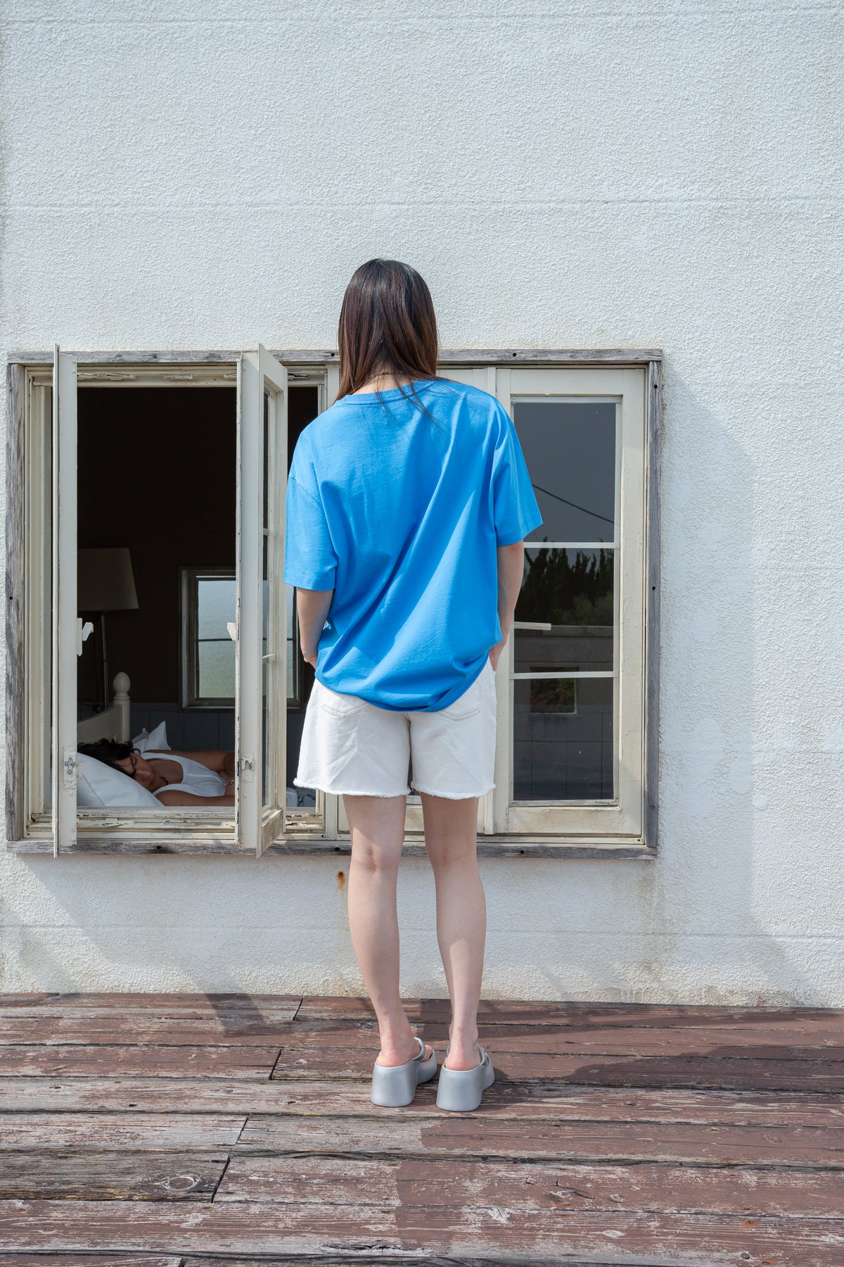 Matin Kim - Pairing Logo Printing Top (Blue) product image 8 | TRAB K-Fashion Australia