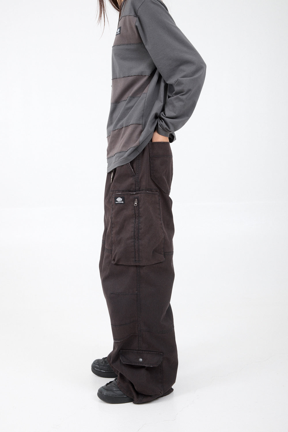 Hatchingroom - Zip Cargo Work Pants (Bleached Purple Brown) product image 12 | TRAB K-Fashion Australia