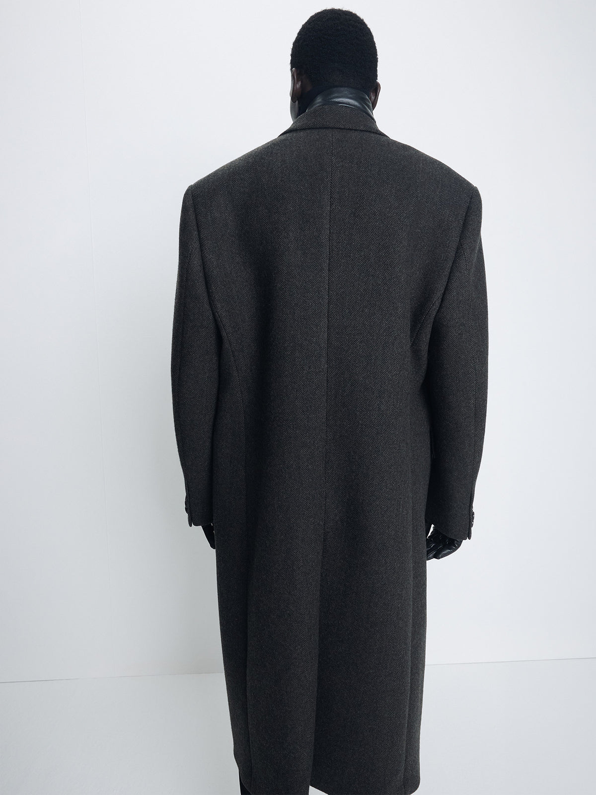 Tonywack - Herringbone Wool Double-Breasted Coat (Moss Brown) product image 4 | TRAB K-Fashion Australia