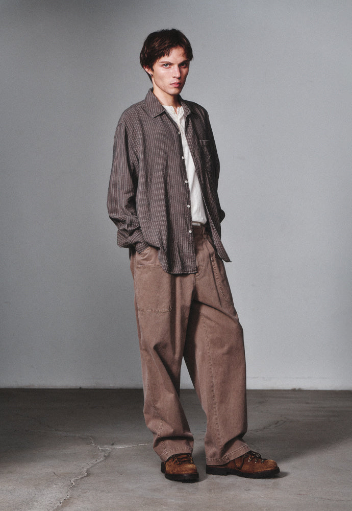 Art if acts - Wrinkle Rayon Shirt (Wood/Cream) product image 5 | TRAB K-Fashion Australia