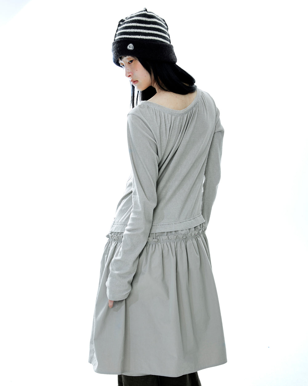 Coyseio - 2way Shirring One Piece (Light Khaki) product image 6 | TRAB K-Fashion Australia