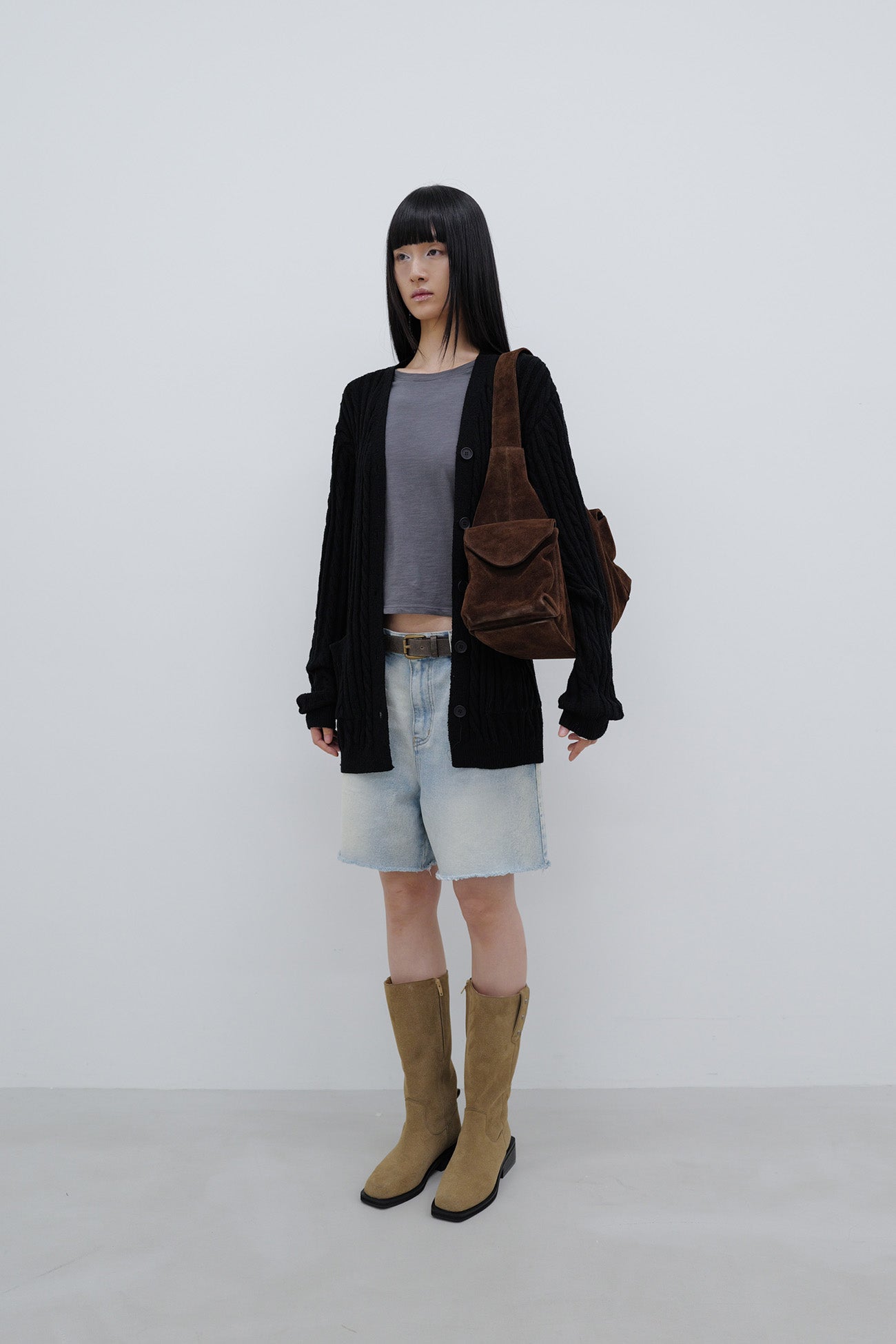 Deinet - Deinet Cable Cardigan (Black) product image 2 | TRAB K-Fashion Australia