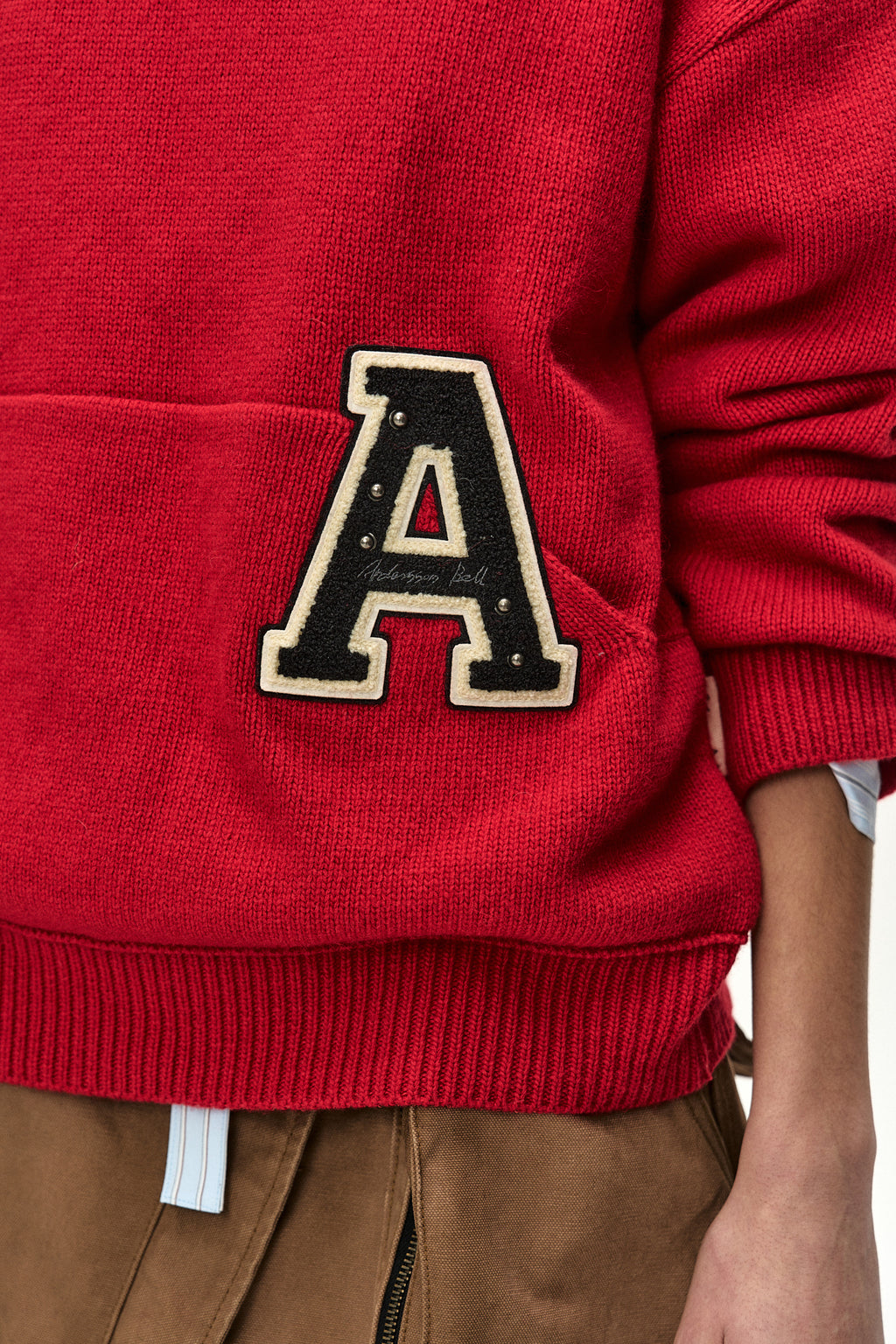 Andersson Bell - (essential) Unisex Varsity Patch Hoodie (red) (Red) product image 7 | TRAB K-Fashion Australia