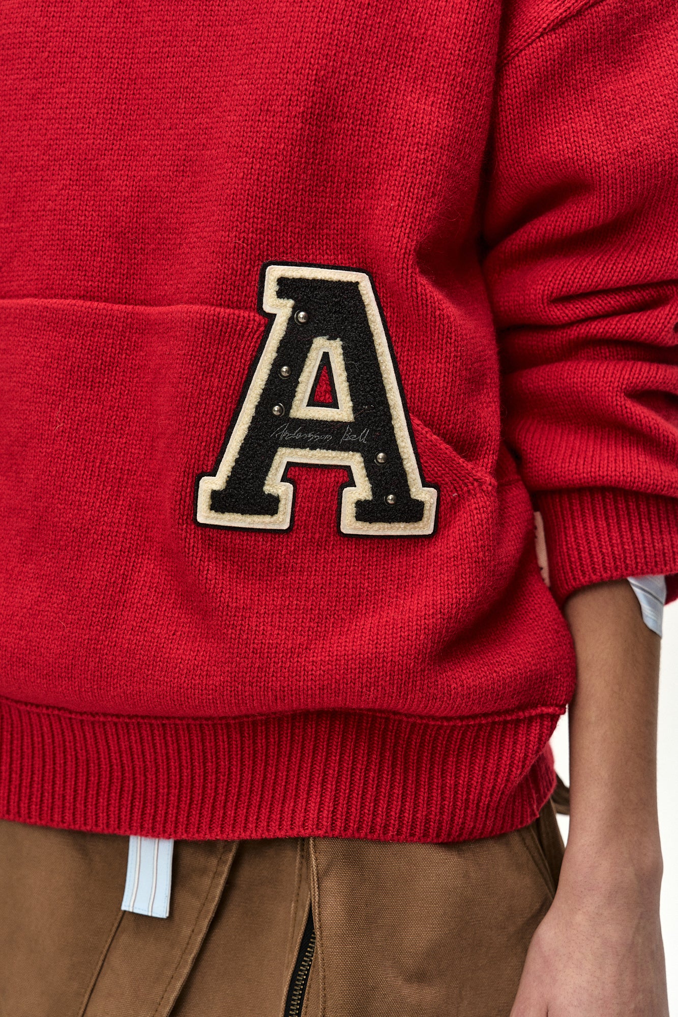 Andersson Bell - (essential) Unisex Varsity Patch Hoodie (red) (Red) product image 7 | TRAB K-Fashion Australia