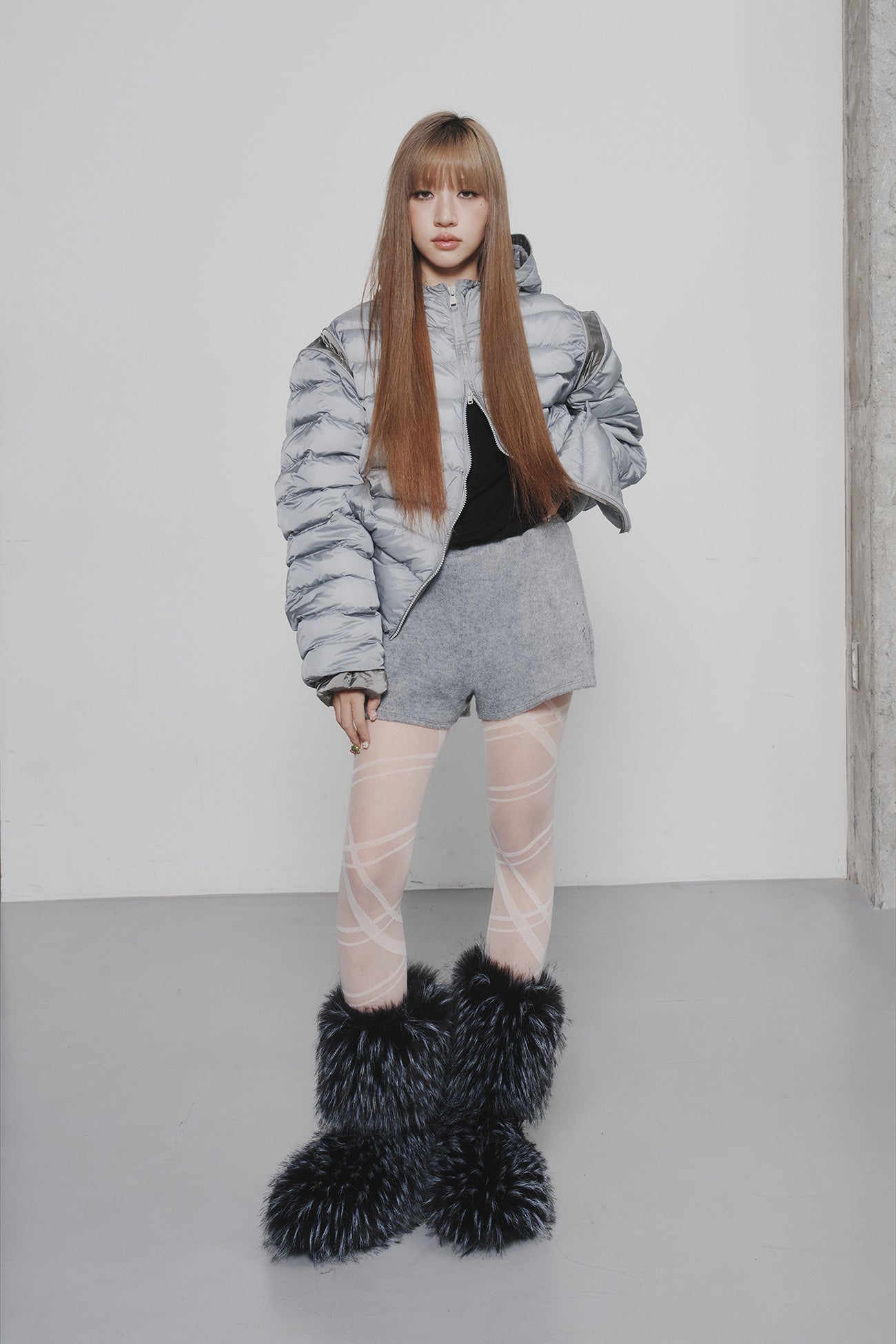 Deinet - Point Wellon Hooded Jacket (Silver) product image 4 | TRAB K-Fashion Australia