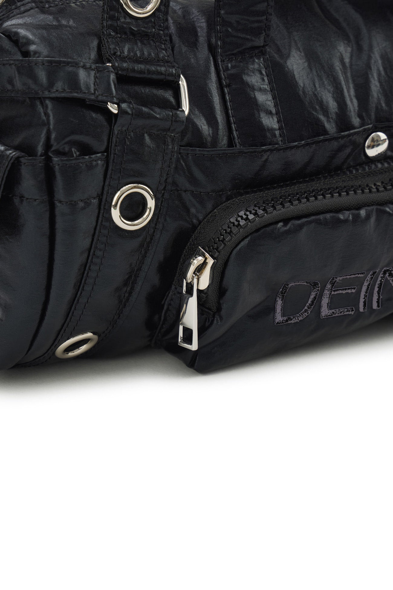 Deinet - Eyelet Glossy Mini Duffle Bag (Black) product image 11 | TRAB K-Fashion Australia