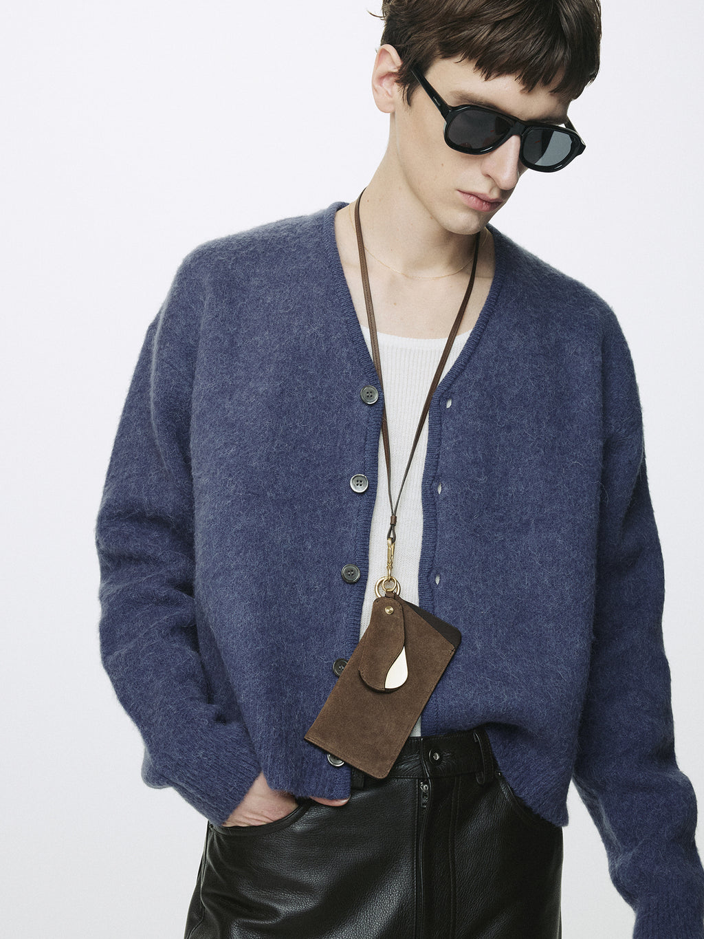 Tonywack - Brushed Alpaca-Blend Cardigan (Purple Blue) product image 7 | TRAB K-Fashion Australia
