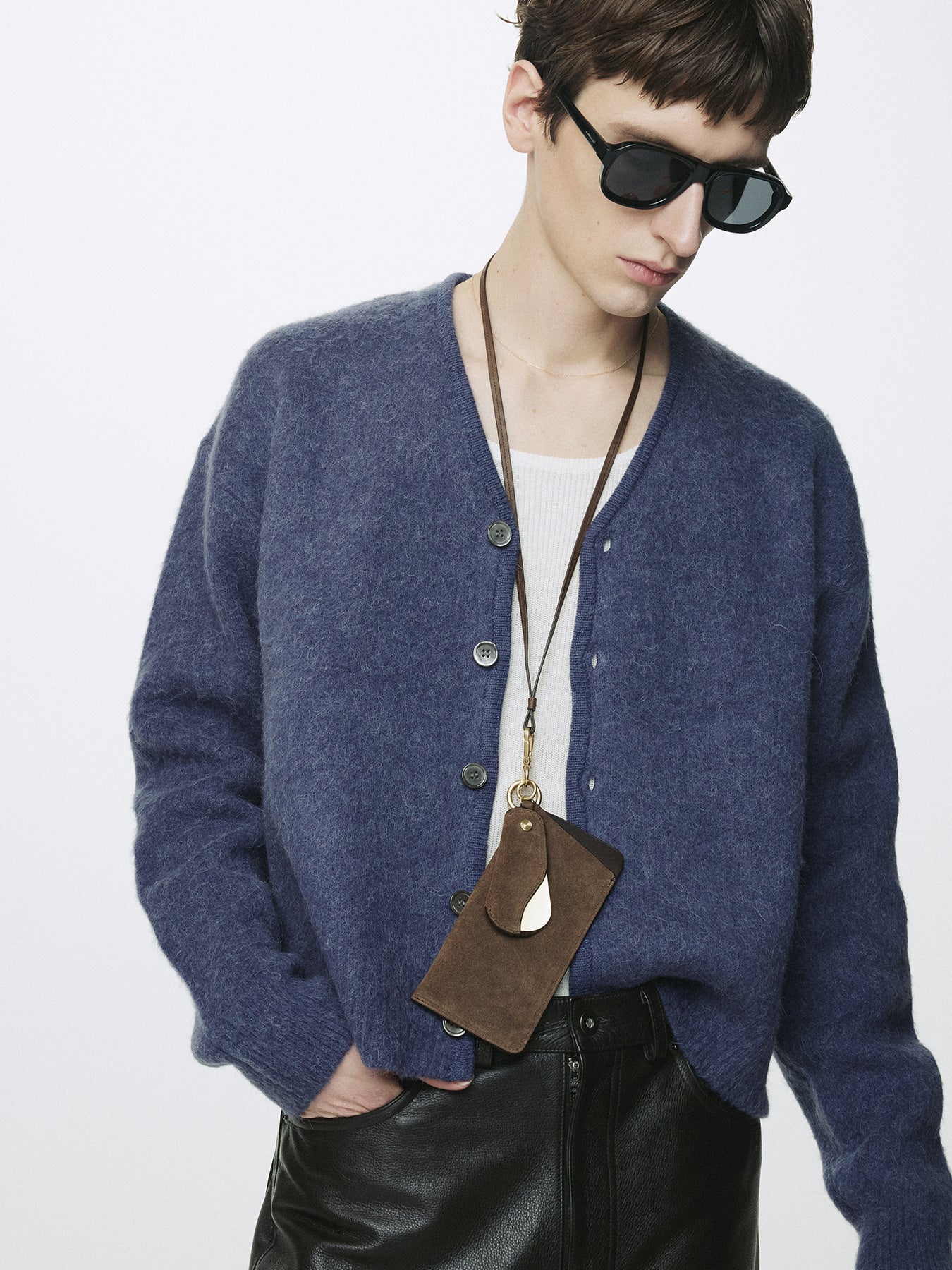 Tonywack - Brushed Alpaca-Blend Cardigan (Purple Blue) product image 7 | TRAB K-Fashion Australia