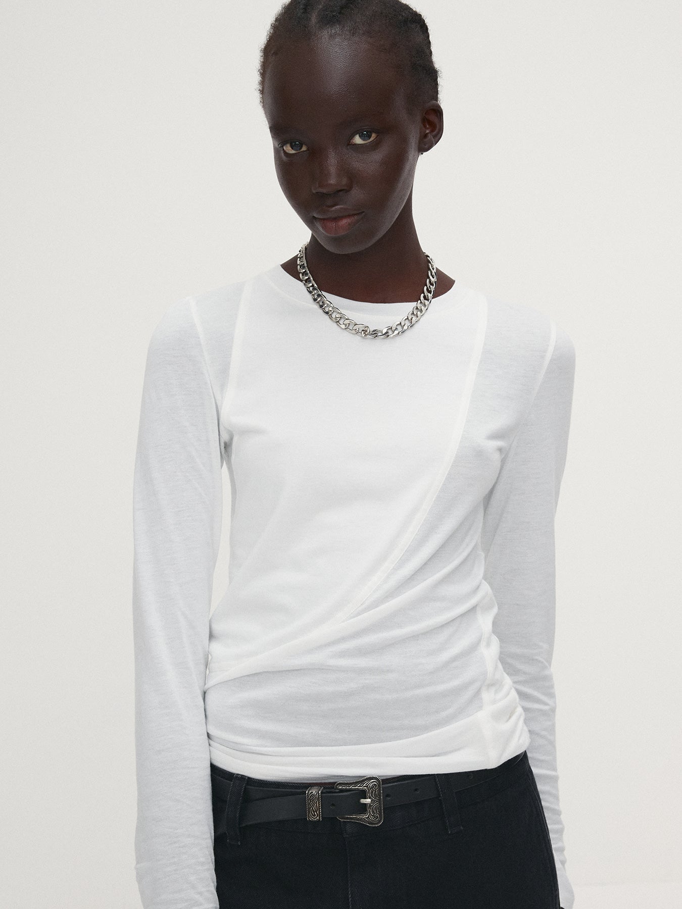 Tonywack - Cotton Modal Cut-Out Long Sleeve (White) product image 5 | TRAB K-Fashion Australia