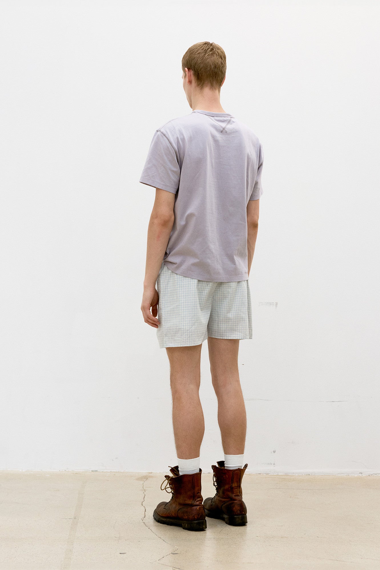 Coor - Chain Stitch Pointed Crop T-Shirt (Light Purple) product image 4 | TRAB K-Fashion Australia
