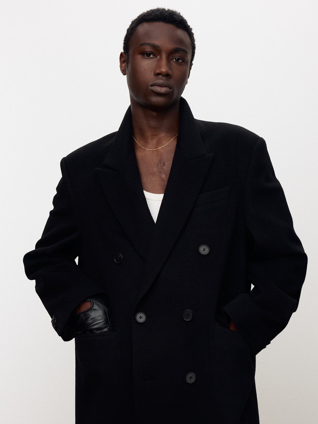 Tonywack - Wool And Cashmere Double-Breasted Coat (Black) product image 7 | TRAB K-Fashion Australia