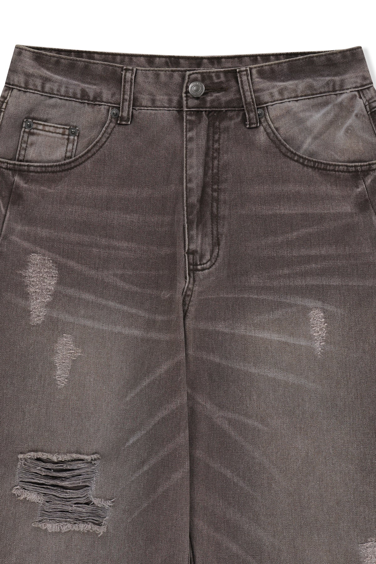 Matin Kim - Shadow Distressed Wide Denim Pants (Brown) product image 3 | TRAB K-Fashion Australia