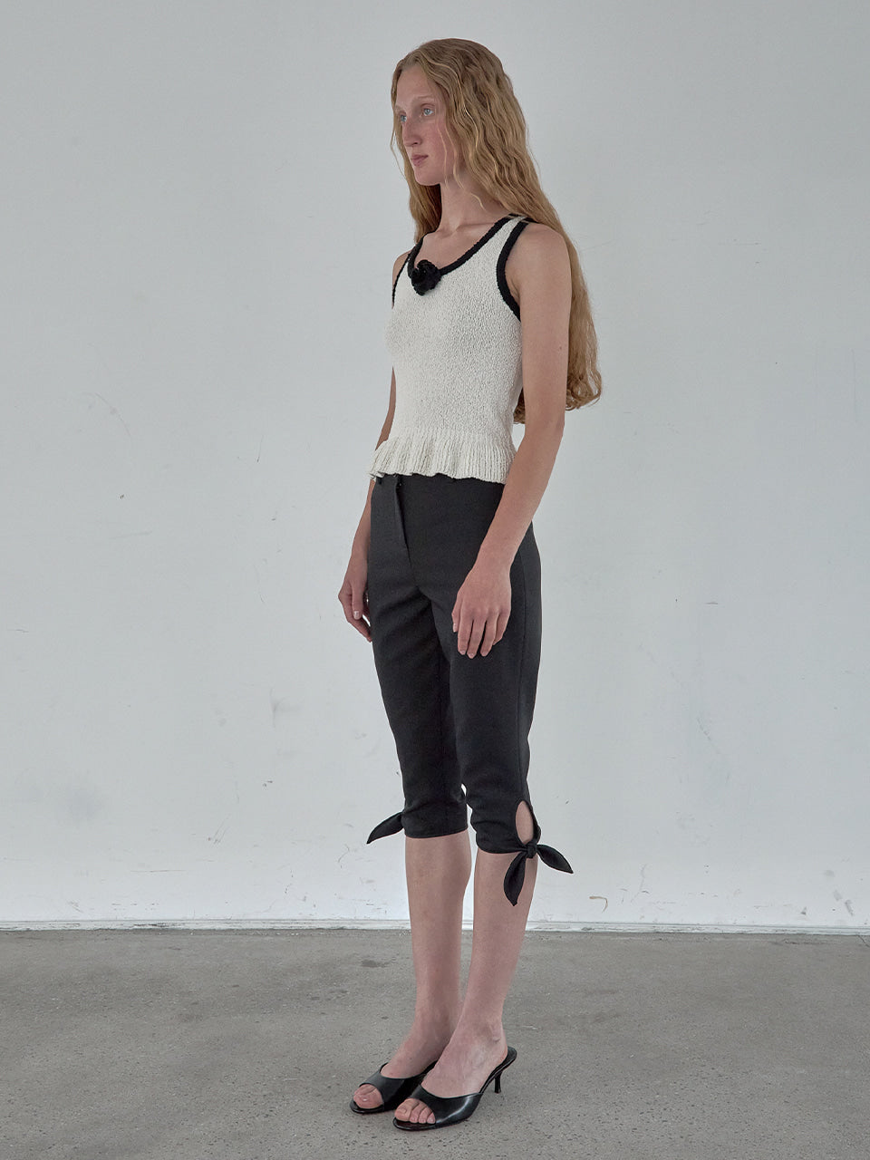 Kijun - Corsage Ruffle Knit Sleeveless (Ivory) product image 3 | TRAB K-Fashion Australia