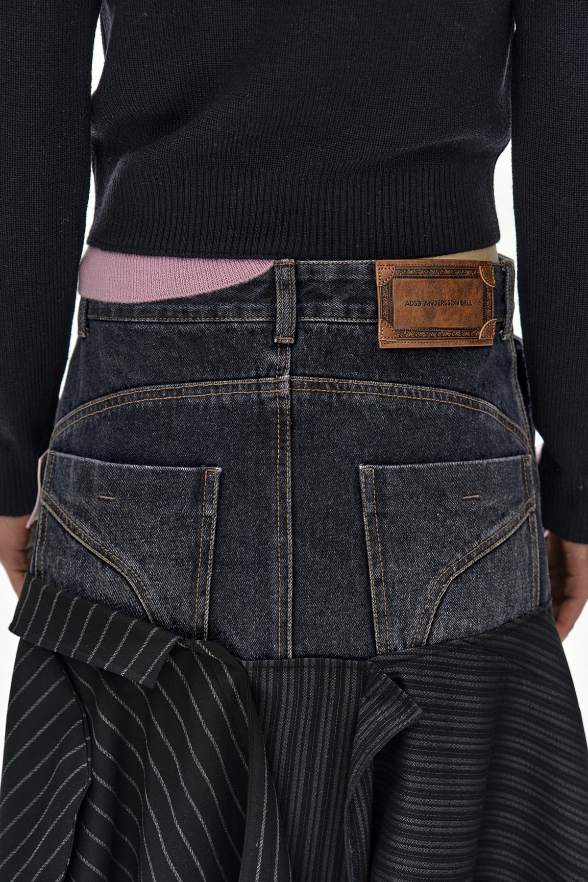 Andersson Bell - Reworked Denim Panel Wrap Skirt (Black) product image 6 | TRAB K-Fashion Australia