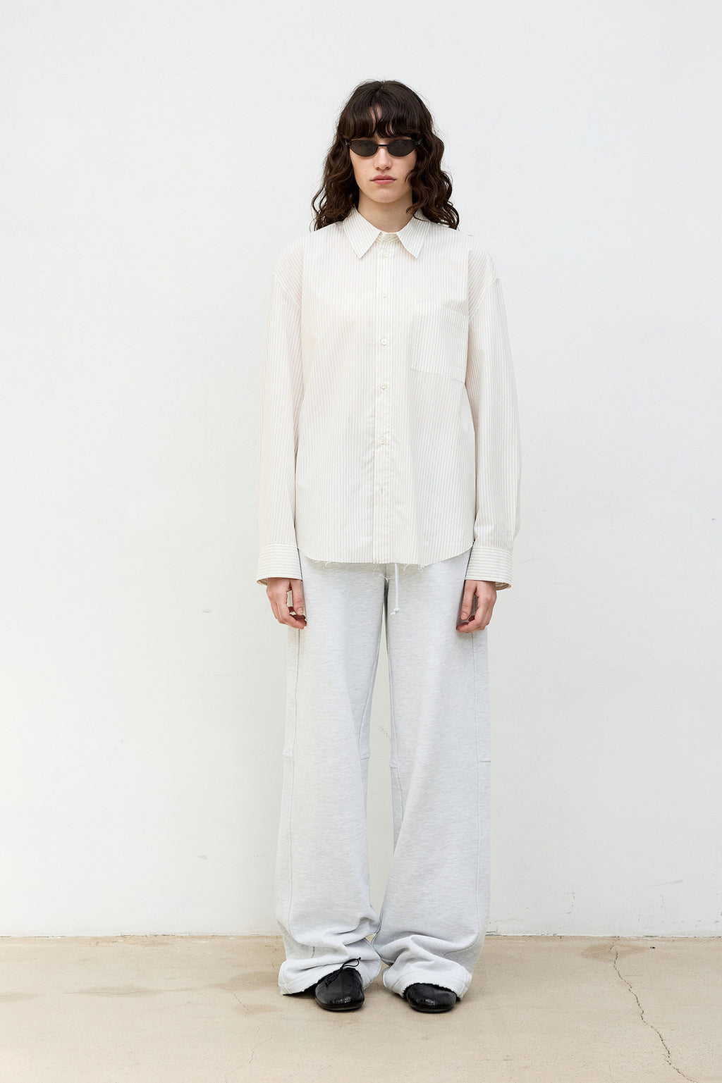 Coor - Cut-Off Stripe Shirt (Ivory) product image 2 | TRAB K-Fashion Australia