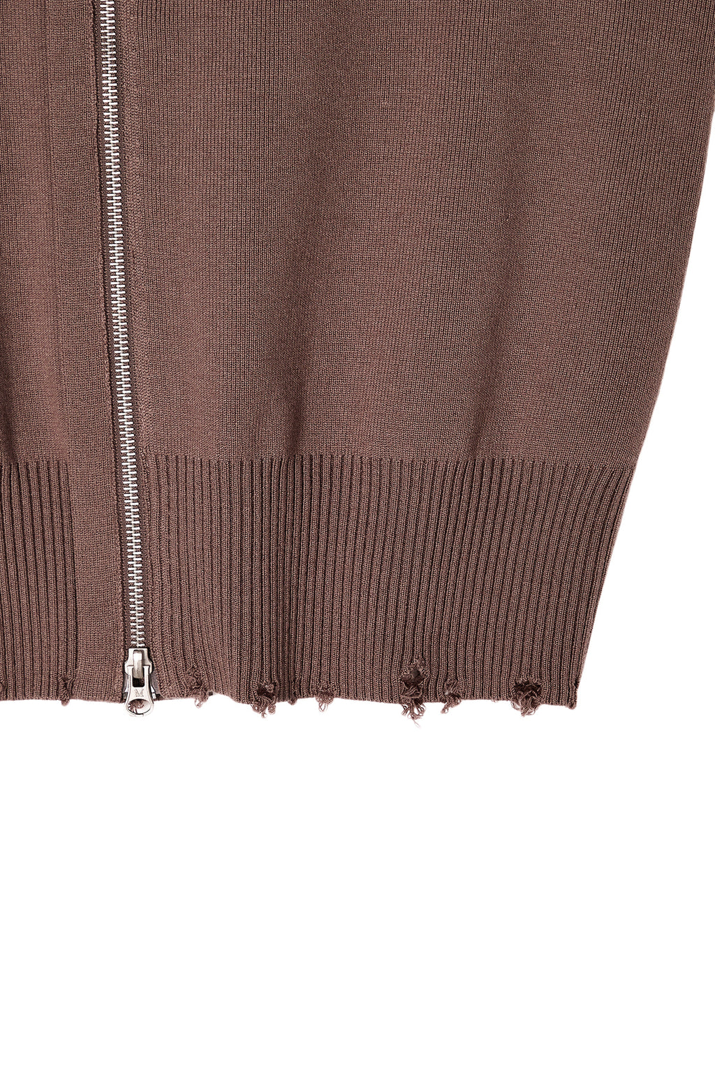 Matin Kim - High Neck Logo Knit Zip Up Vest (Brown) product image 5 | TRAB K-Fashion Australia