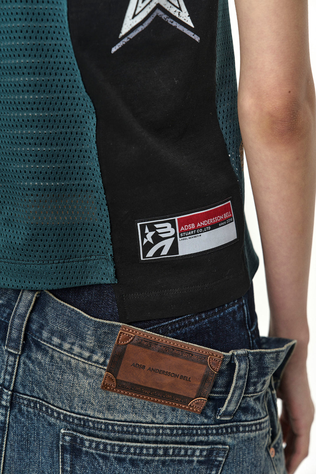 Andersson Bell - Pleats Combo Flipped Denim Skirt (Blue) product image 7 | TRAB K-Fashion Australia