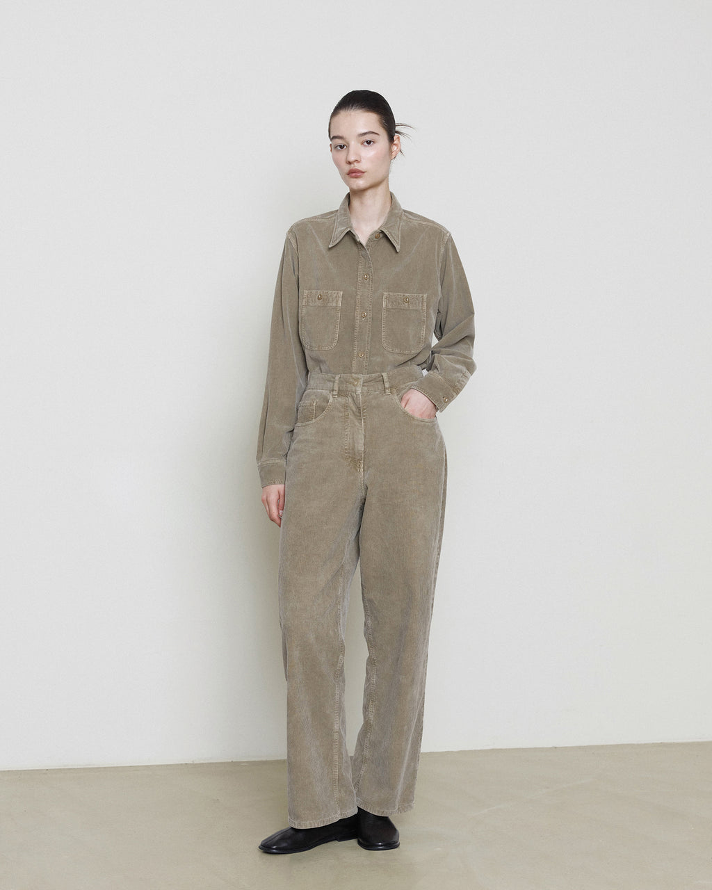 Brownyard - Garment Dyed Corduroy Pants (Dark Beige) product image 1 | TRAB K-Fashion Australia