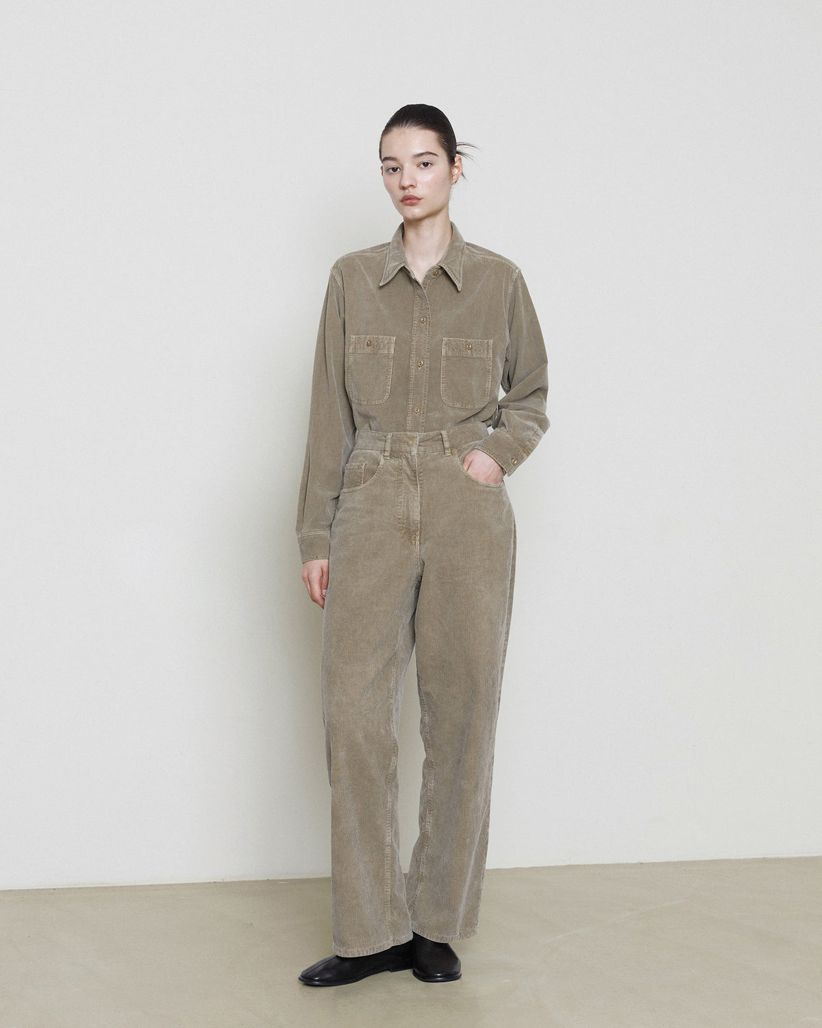 Brownyard - Garment Dyed Corduroy Pants (Dark Beige) product image 1 | TRAB K-Fashion Australia