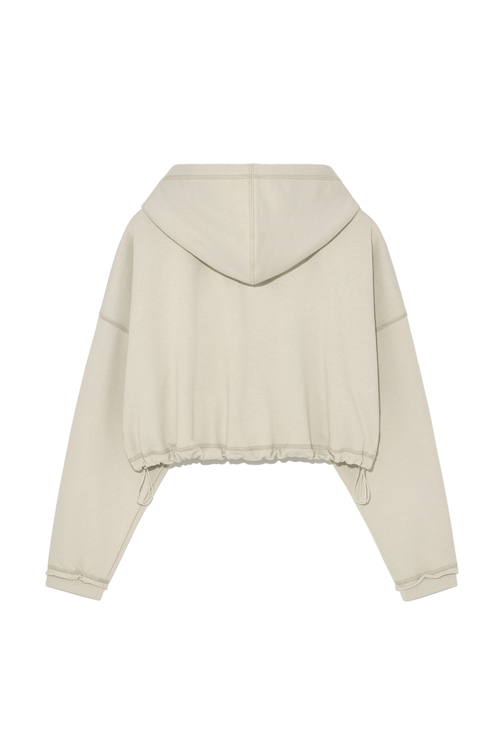 Matin Kim - Big Logo Crop Hoody Zip Up (Beige) product image 2 | TRAB K-Fashion Australia