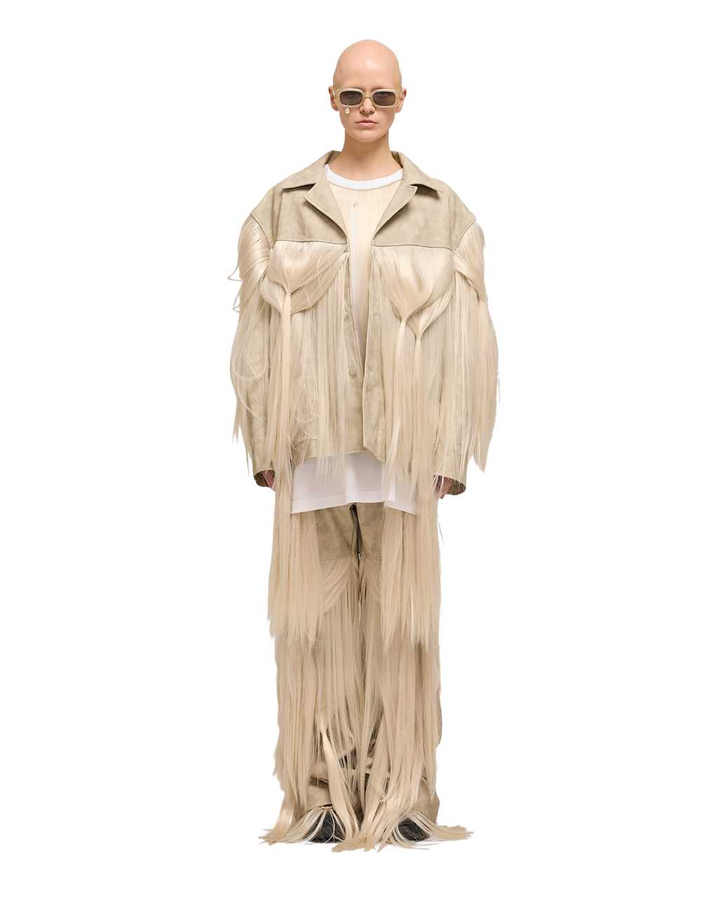 Kimhe Kim - Hair Embellished Western Pants (Grey) product image 1 | TRAB K-Fashion Australia