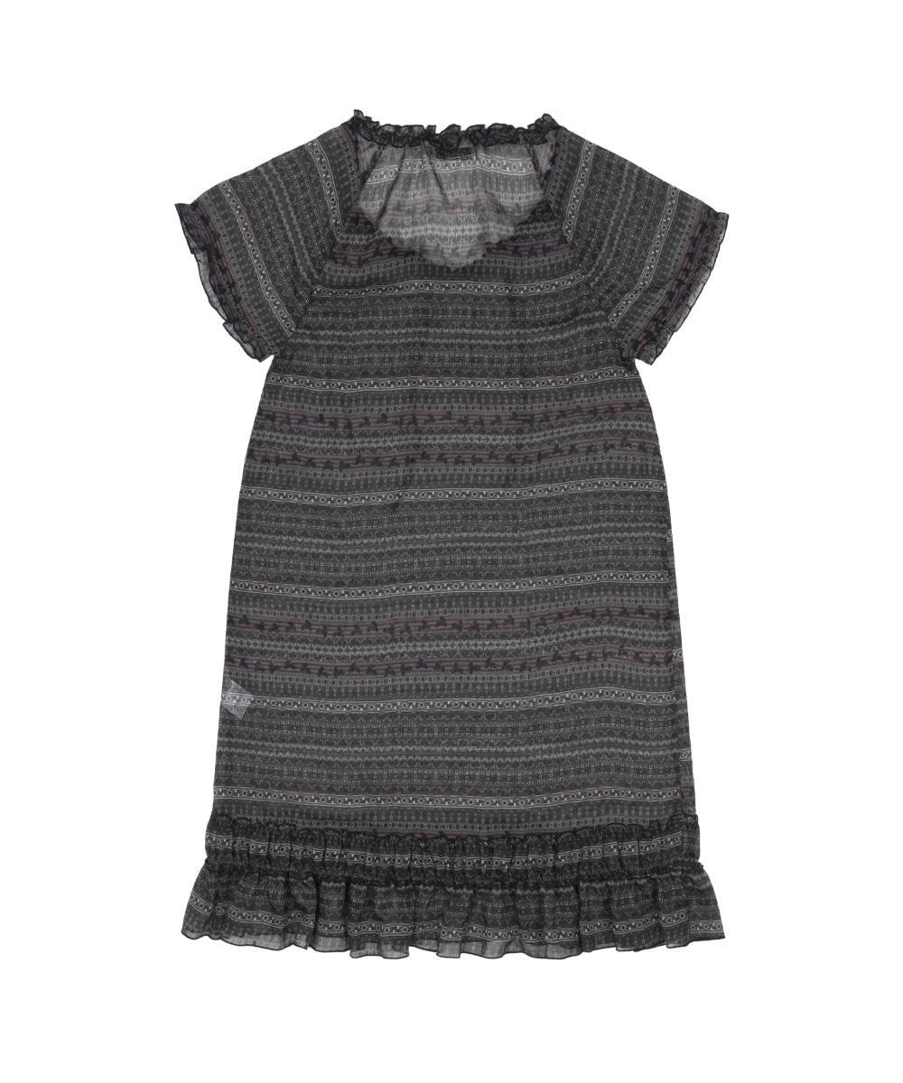 Coyseio - Chiffon Shirring One Piece (Purple Brown) product image 15 | TRAB K-Fashion Australia